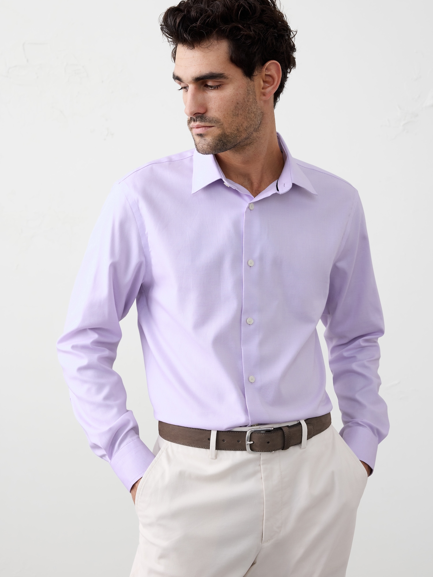 Athletic-Fit Dress Shirt - Purple