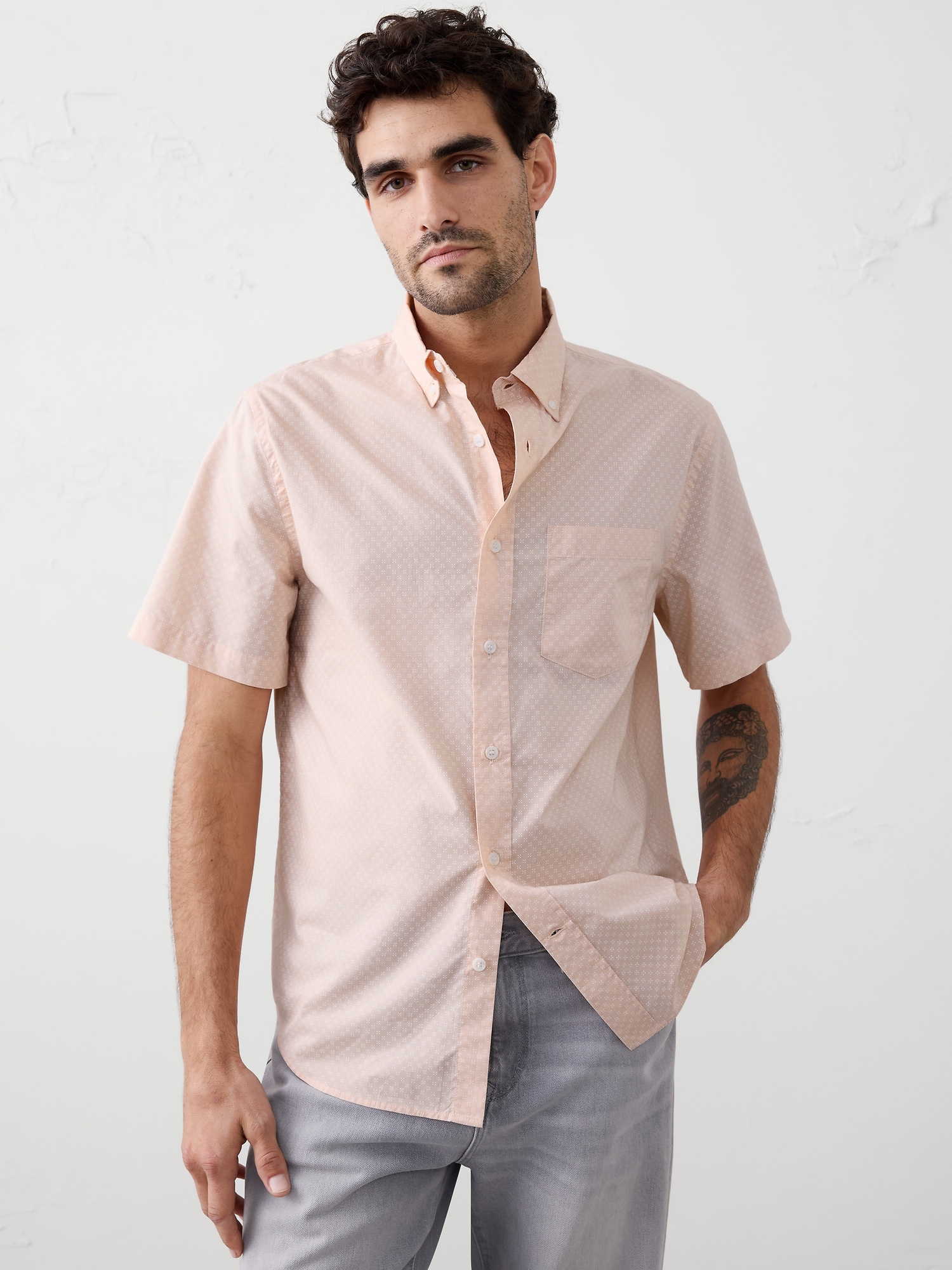 Slim Softwash Cotton Shirt - Pink