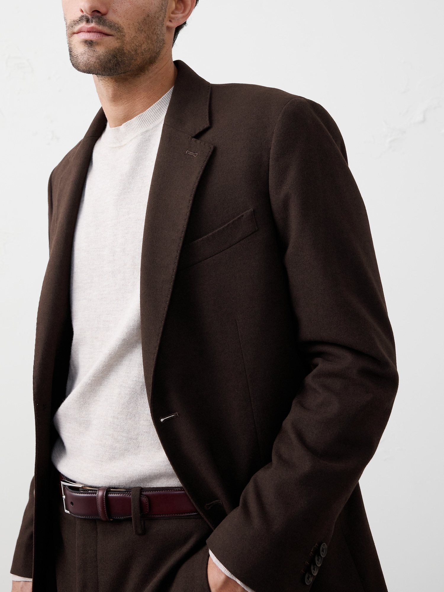 Image number 6 showing, Tailored-Fit Soft Flannel Suit Jacket
