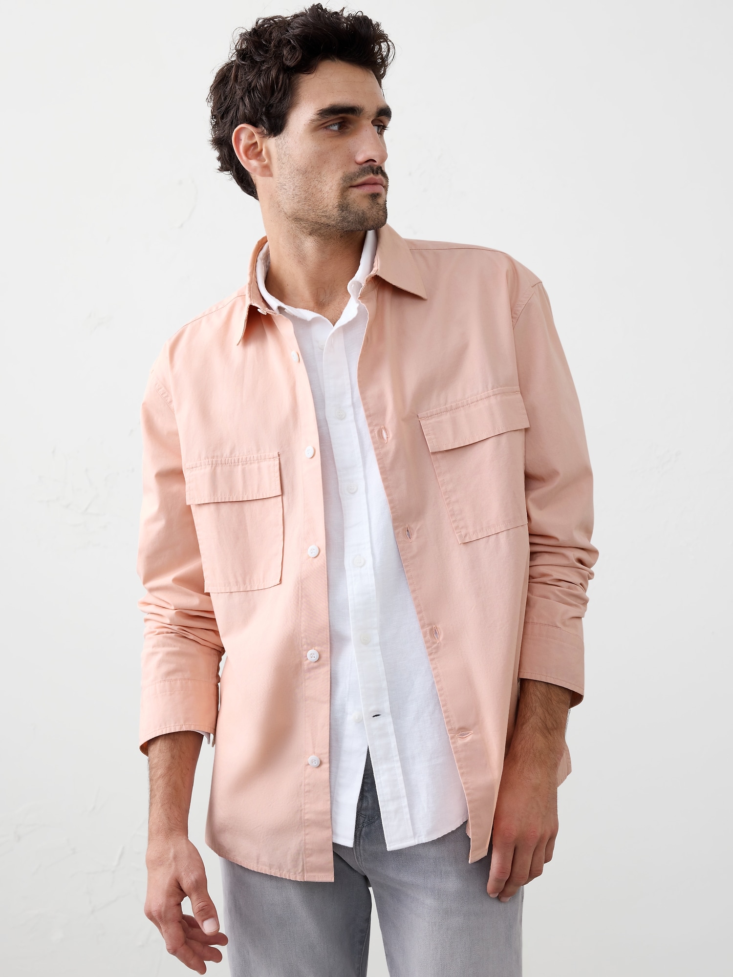 Image number 1 showing, Poplin Overshirt