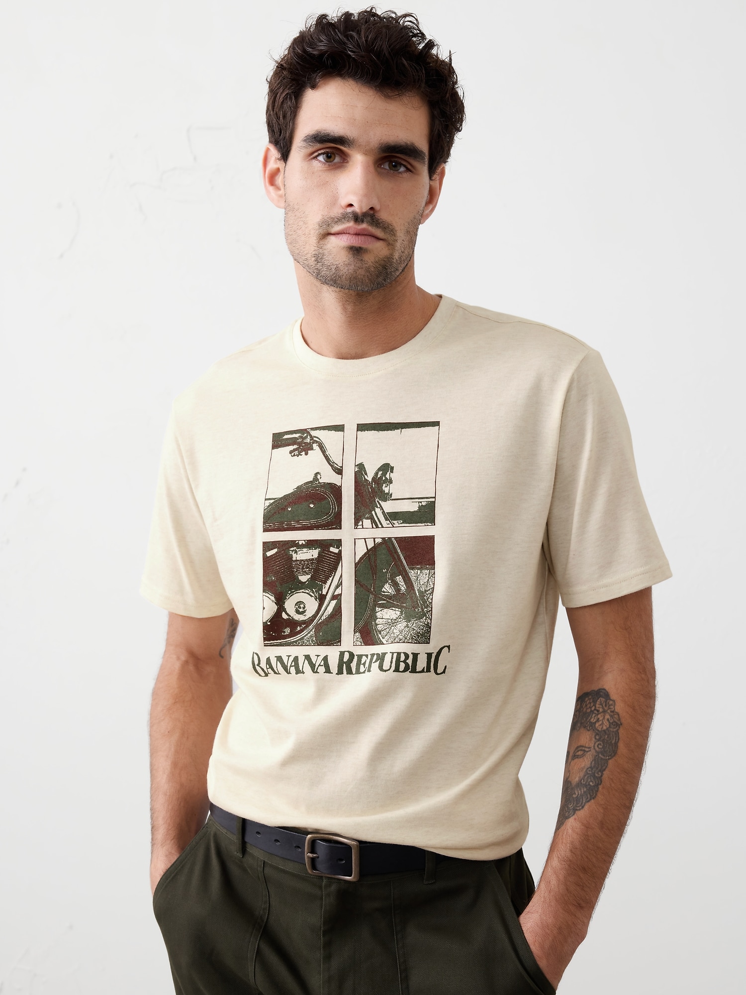 GRAPHIC T-SHIRT - Heather Oatmeal