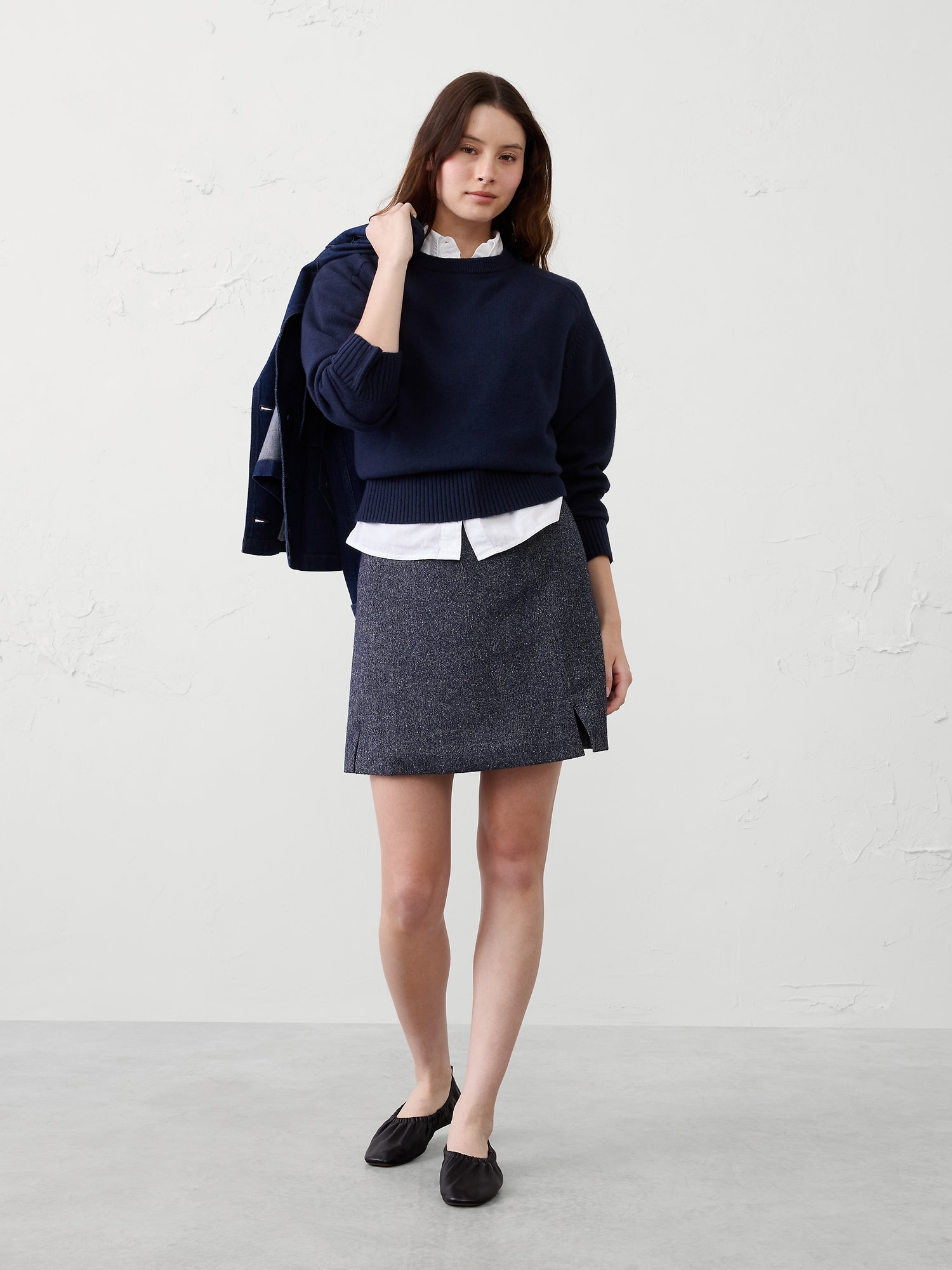 Herringbone Mini Skirt