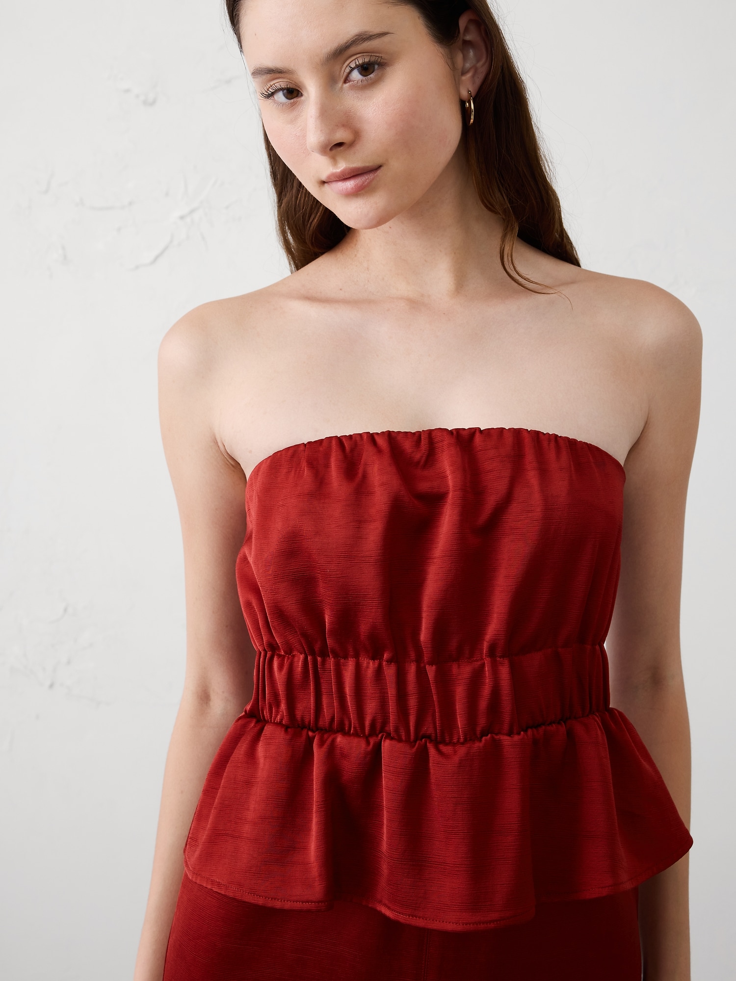 Image number 3 showing, Strapless Peplum Midi Dress