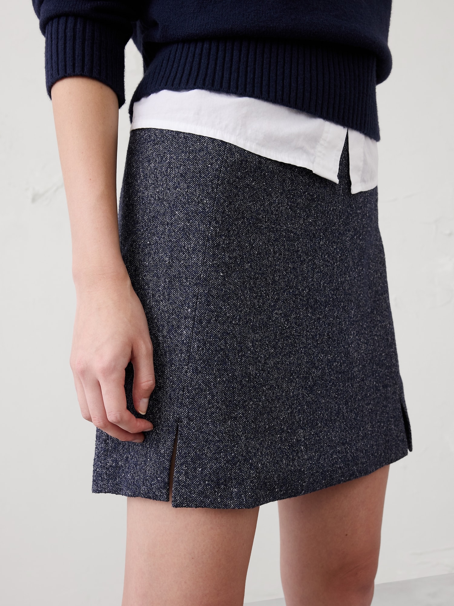 Image number 3 showing, Herringbone Mini Skirt