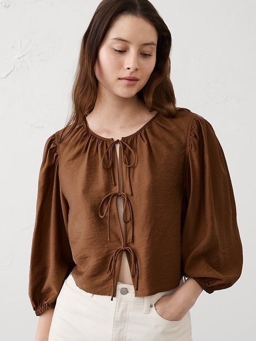 Open Tie-Front Top | Banana Republic Factory