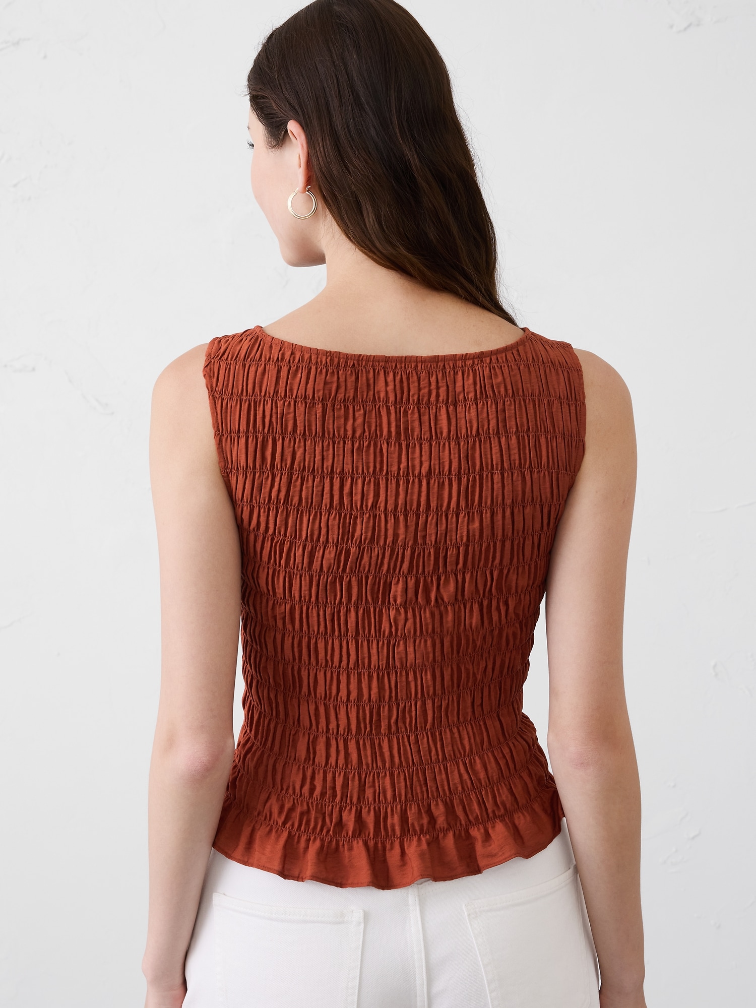Image number 2 showing, Boatneck Smocked Top