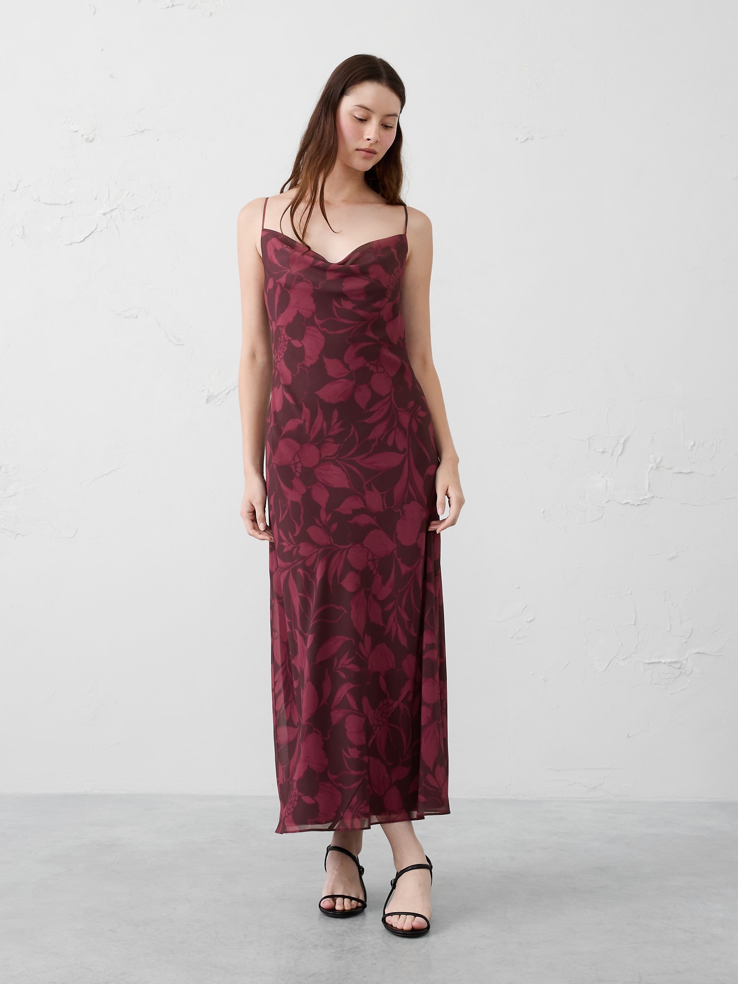 Chiffon Maxi Dress - Pink