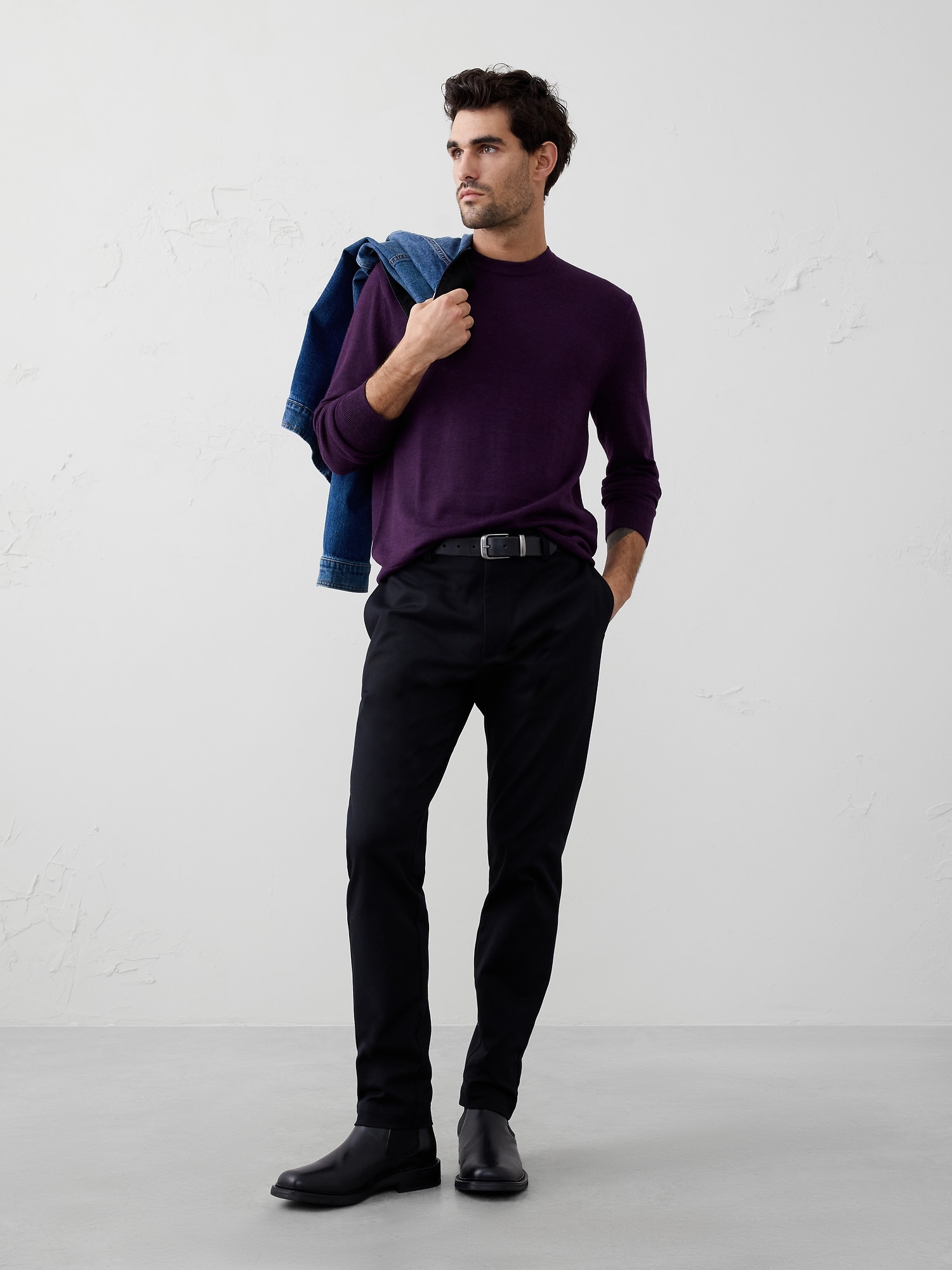 Merino Wool Sweater - Purple