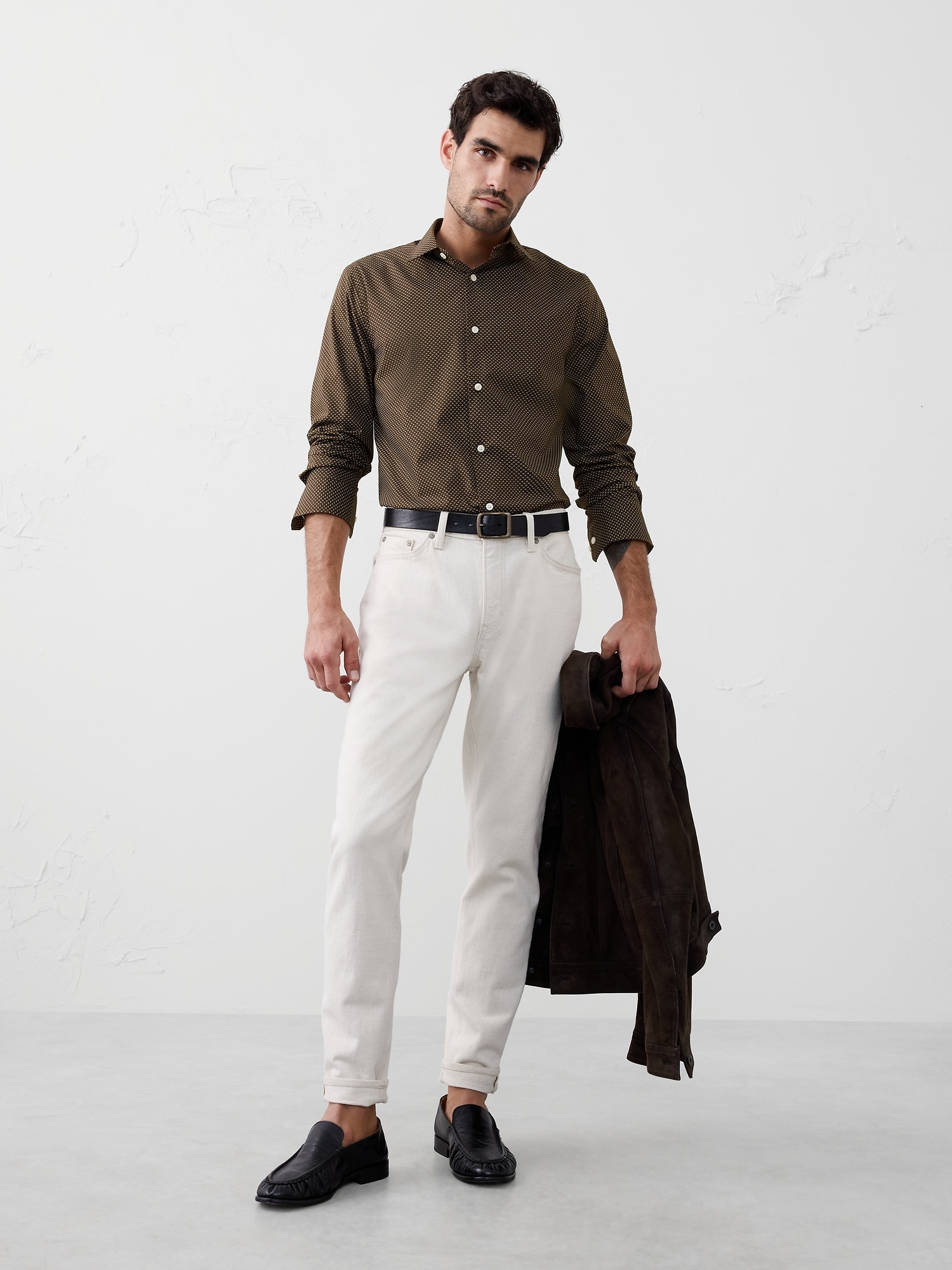 Slim Dress Shirt - Tori Geo Brown
