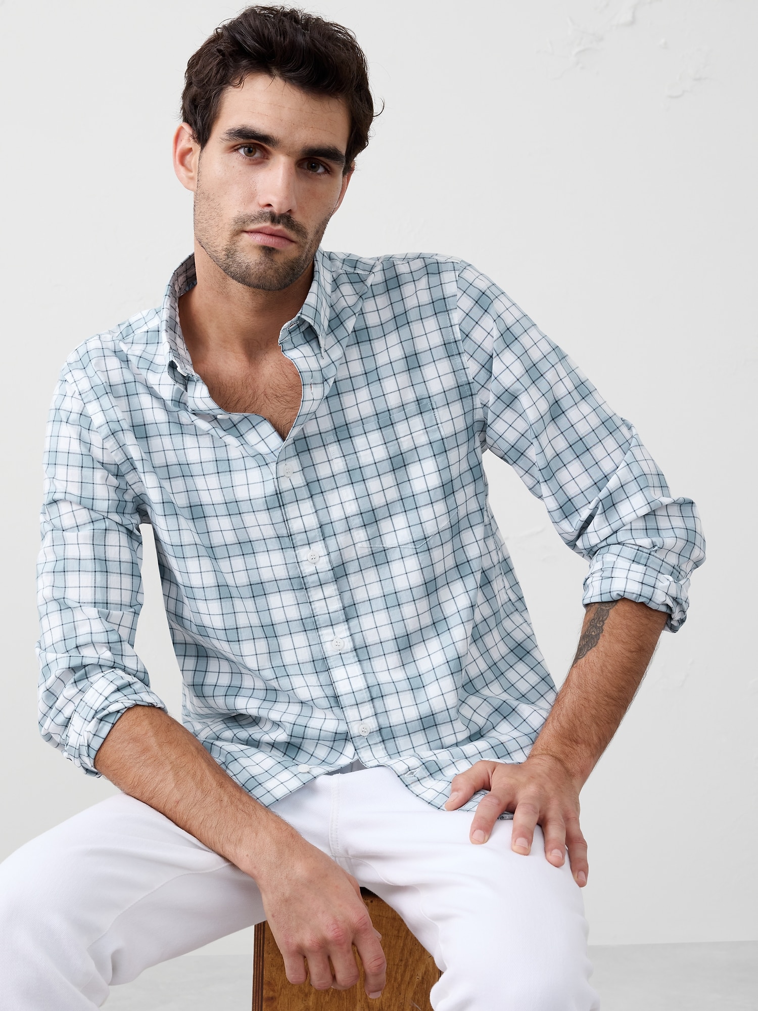 Slim Softwash Cotton Shirt - Hamptons Plaid