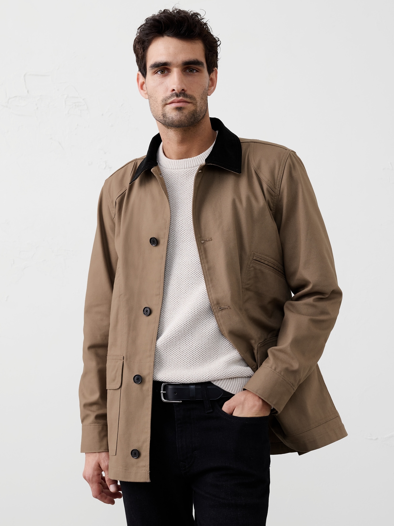 Image number 3 showing, CORDUROY COLLAR BARN JACKET