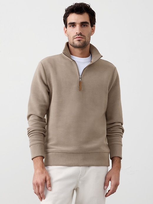Knit Mock-Neck Half-Zip Sweatshirt | Banana Republic Factory