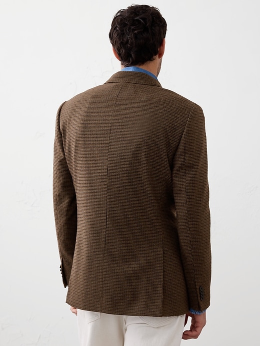 Tailored-Fit Brown Houndstooth Jacket