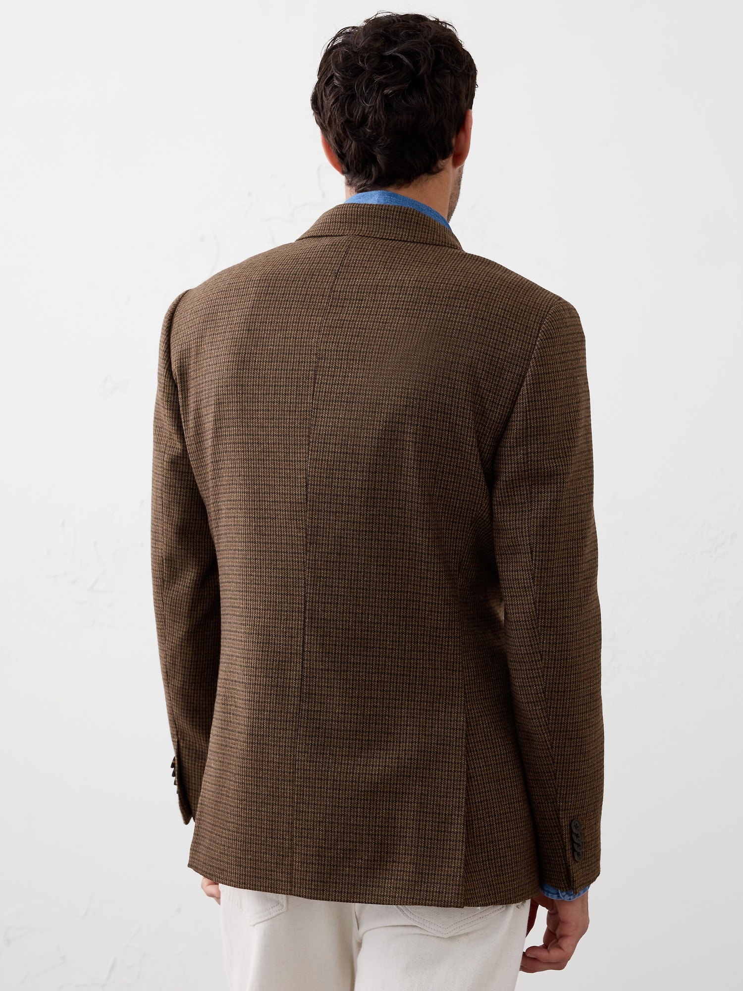 Image number 2 showing, TAILORED-FIT BROWN HOUNDSTOOTH JACKET