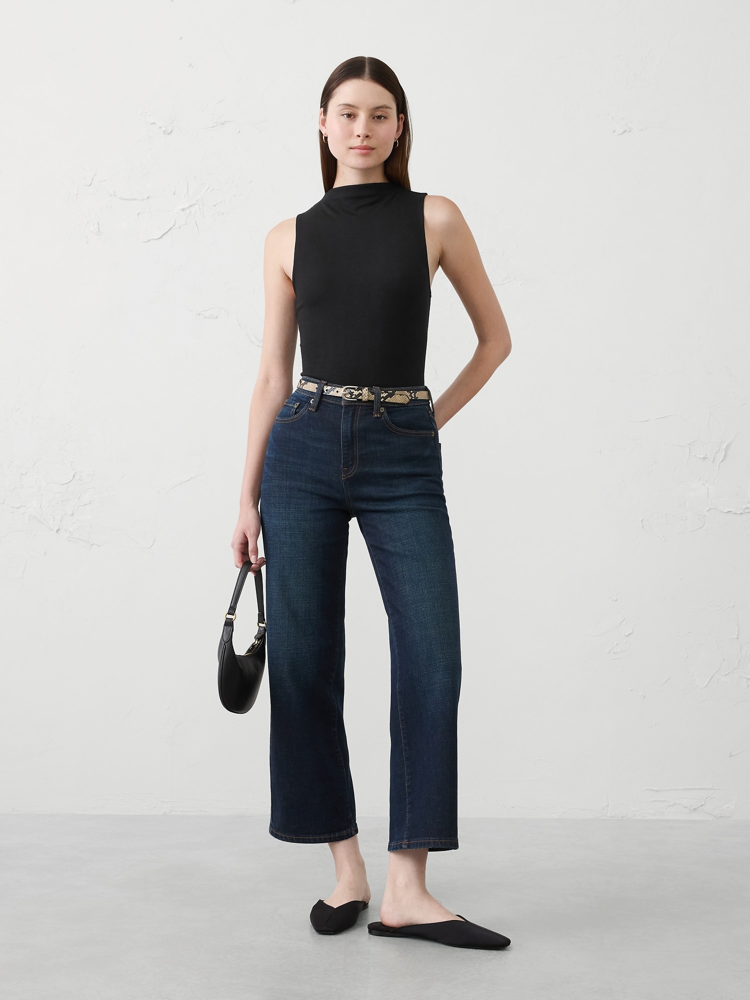 Soft Luxe Mock-Neck Top - Black