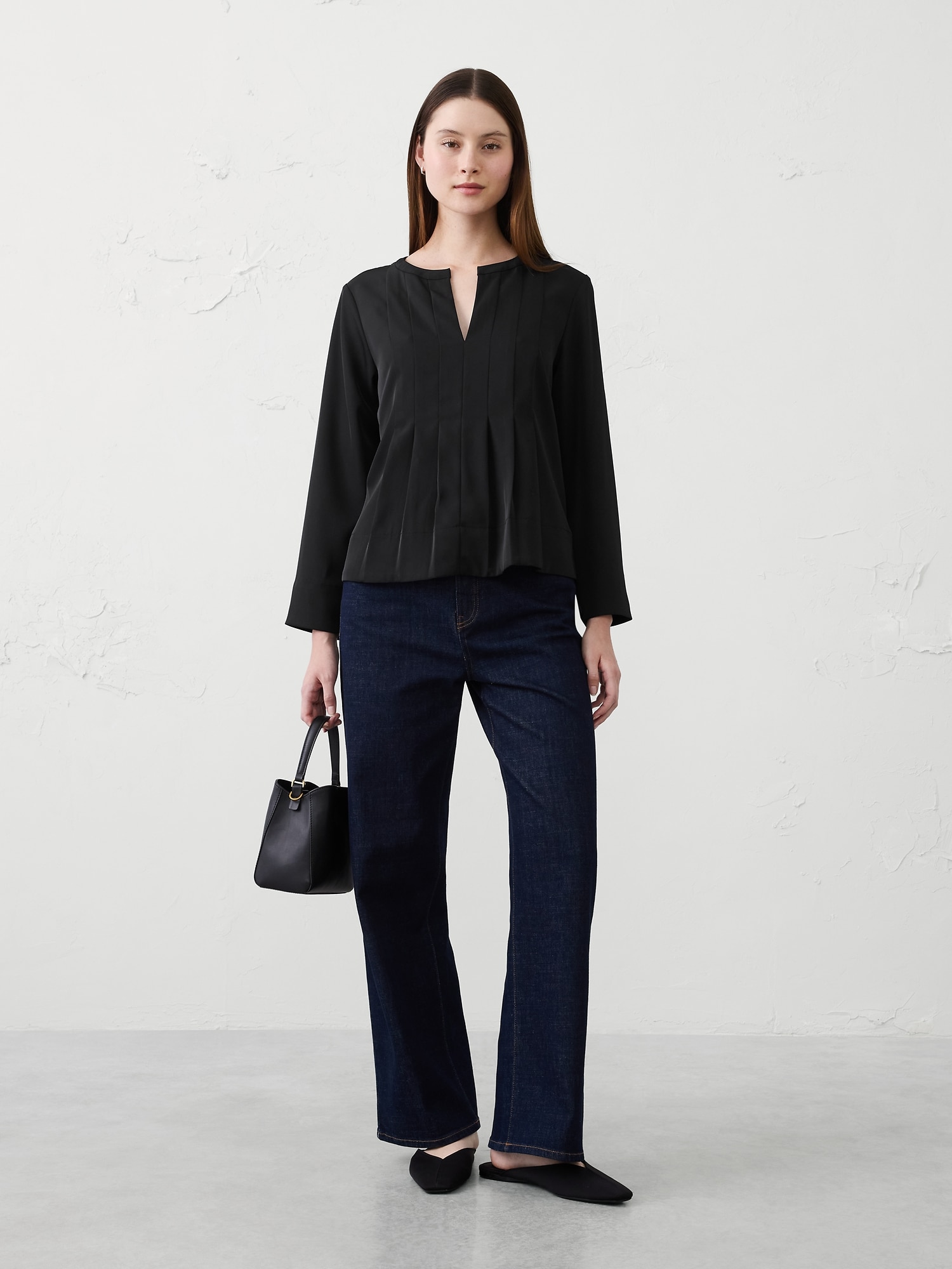 PLEATED SWING TOP - Black