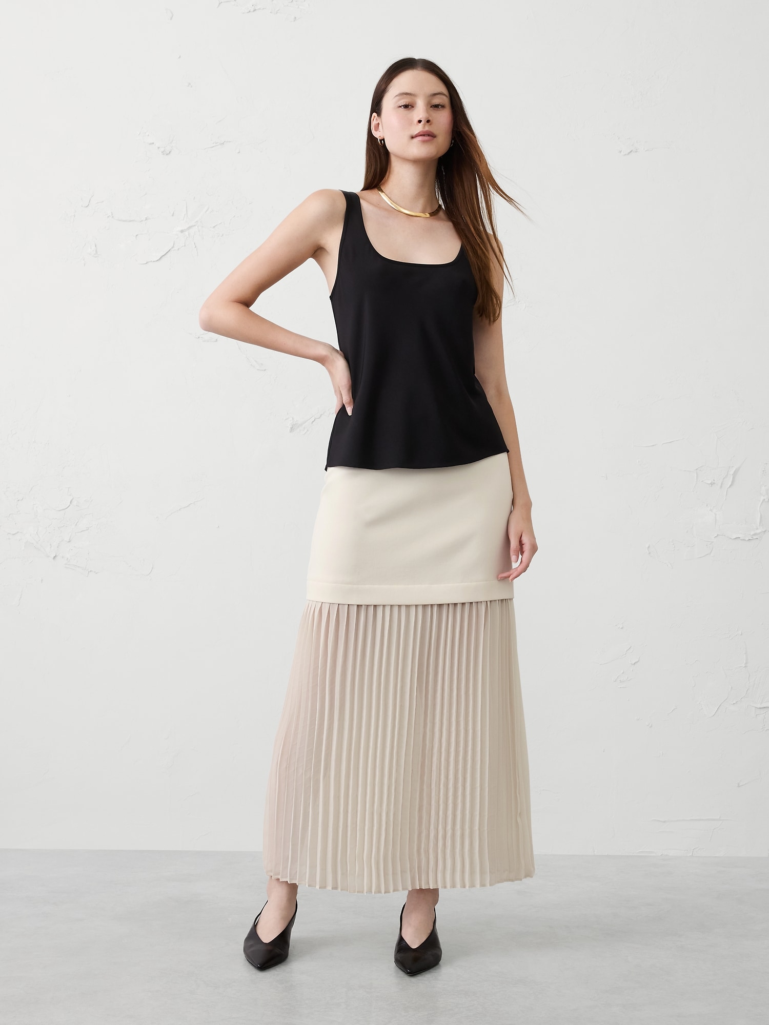 Image number 1 showing, Contrast Dropwaist Sheer Maxi Skirt