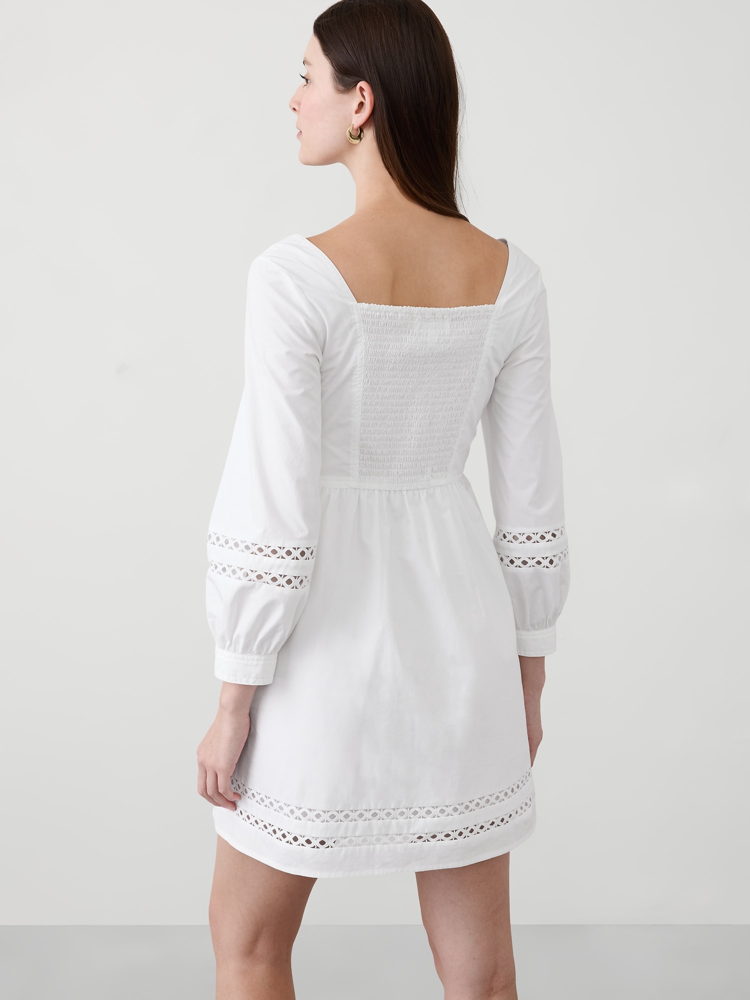 Image number 2 showing, Eyelet Gathered-Waist Mini Dress