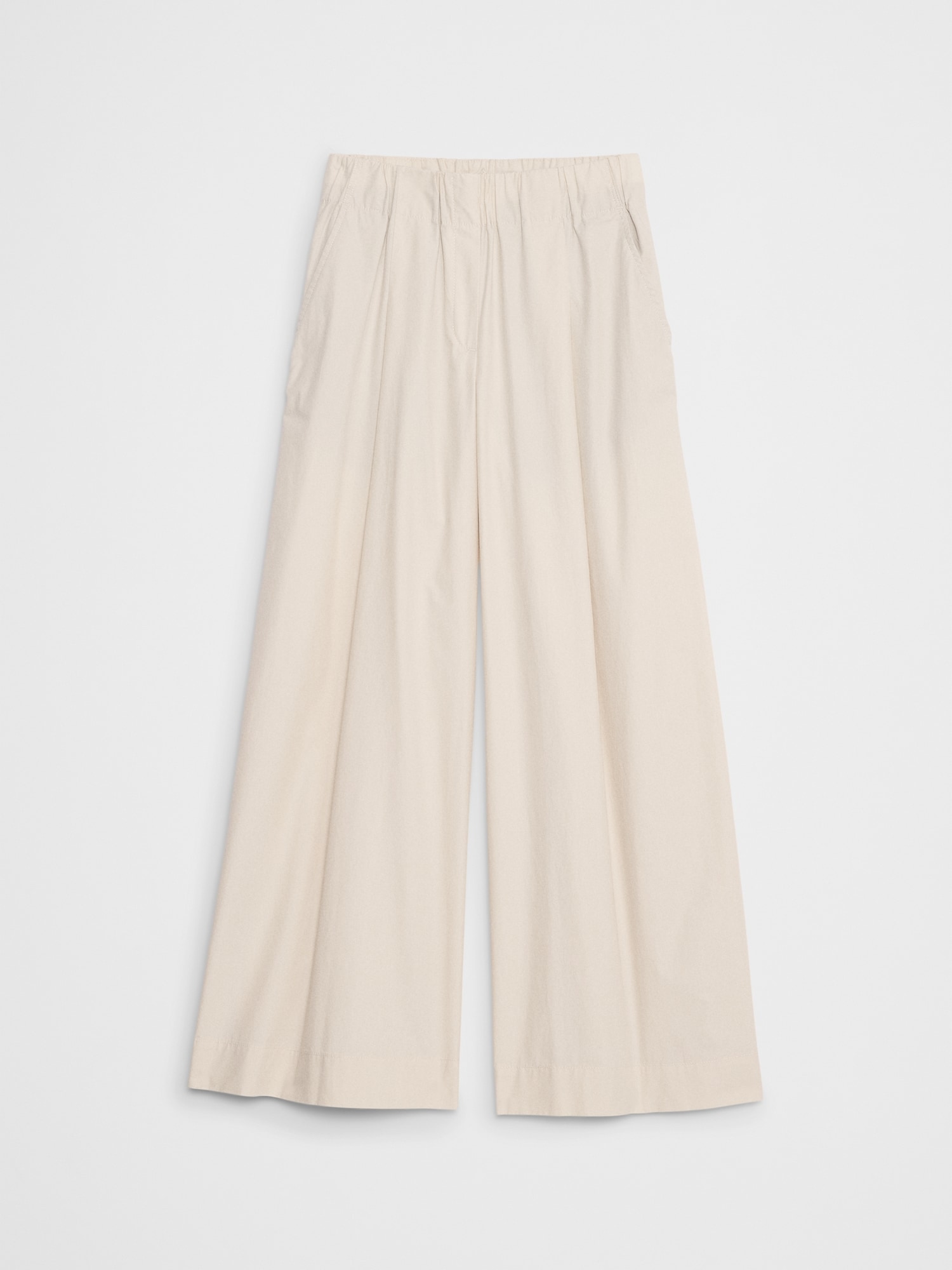 Image number 4 showing, Mid-Rise Poplin Pull-On Pant