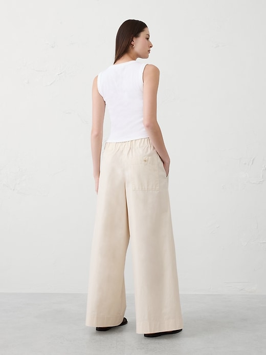Mid-Rise Poplin Pull-On Pant