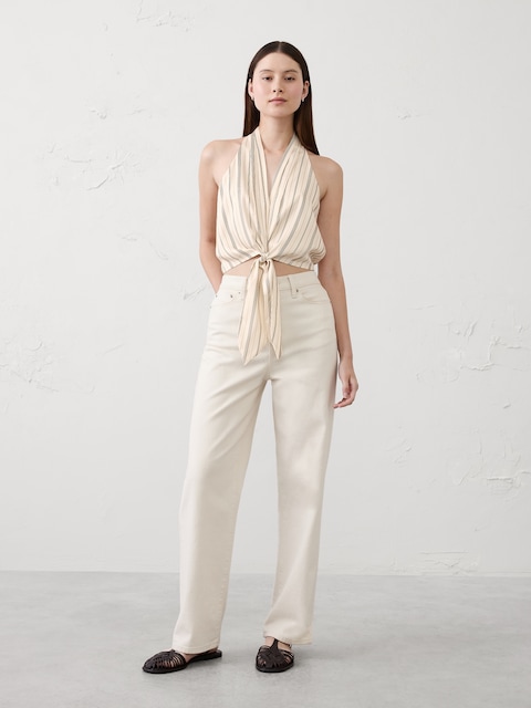 Silky Tie-Front Top