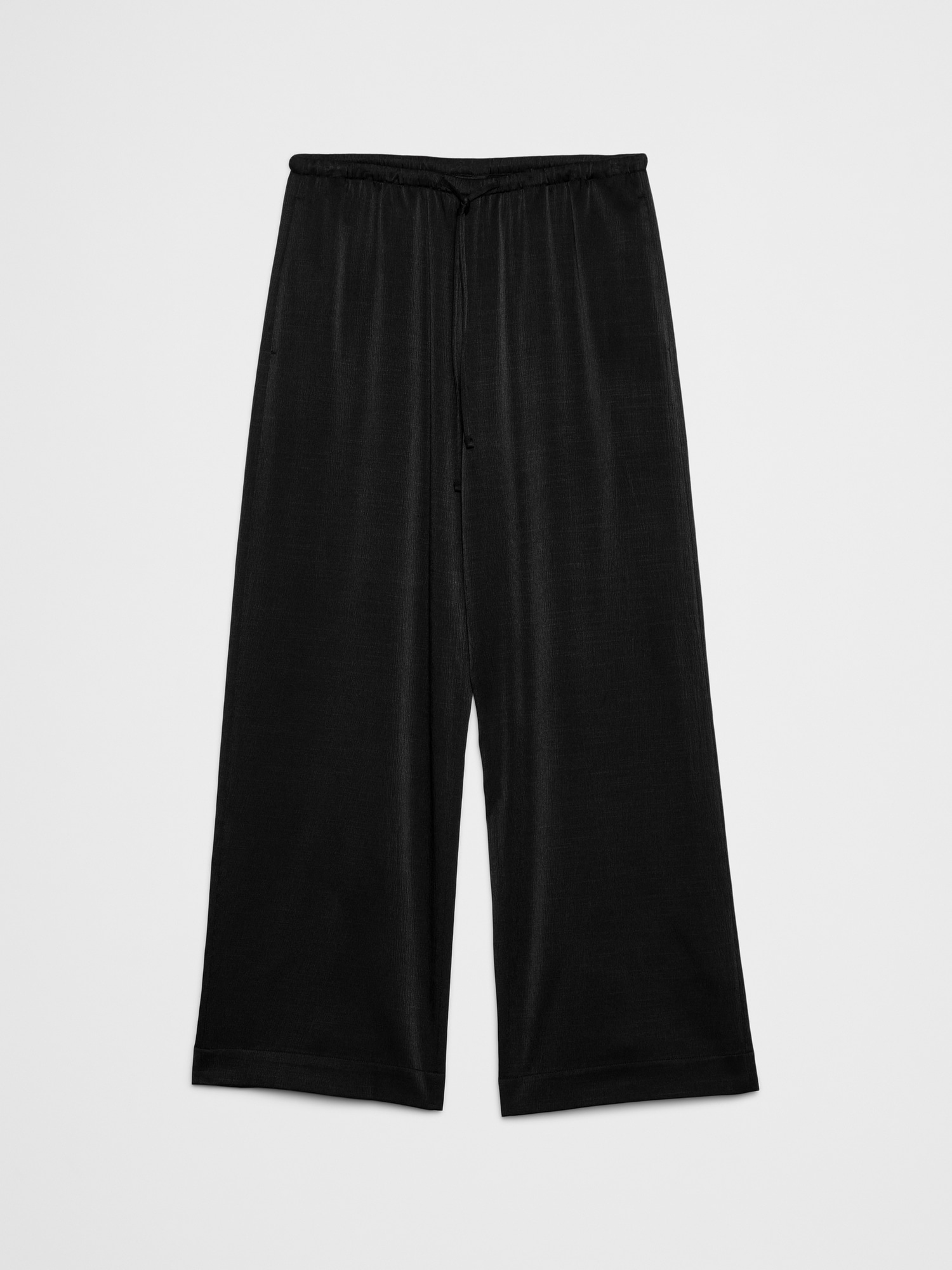 Image number 7 showing, Wide-Leg Crinkled Satin Pull-On Pant