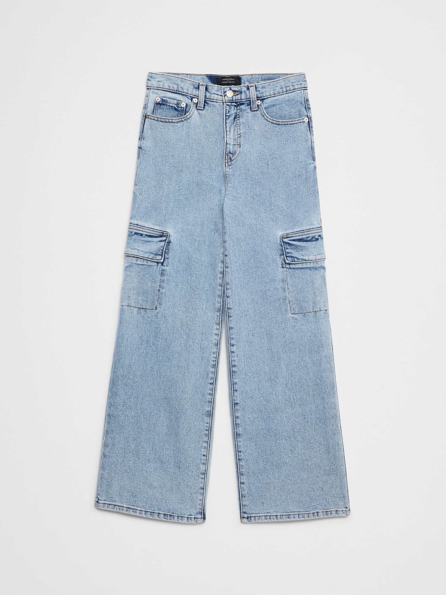 Image number 4 showing, STRAIGHT HIGH-RISE CARGO JEAN