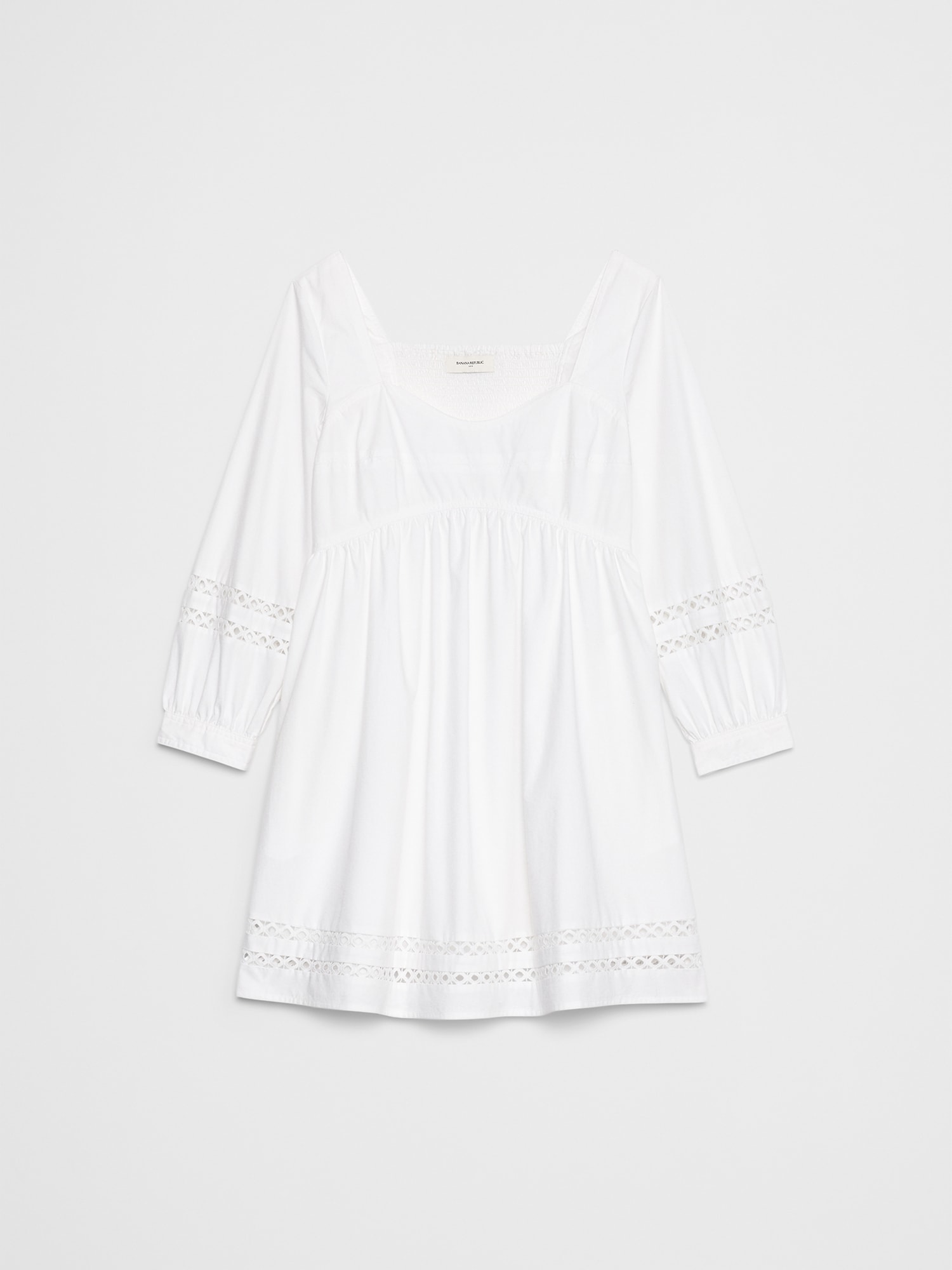 Image number 4 showing, Eyelet Gathered-Waist Mini Dress