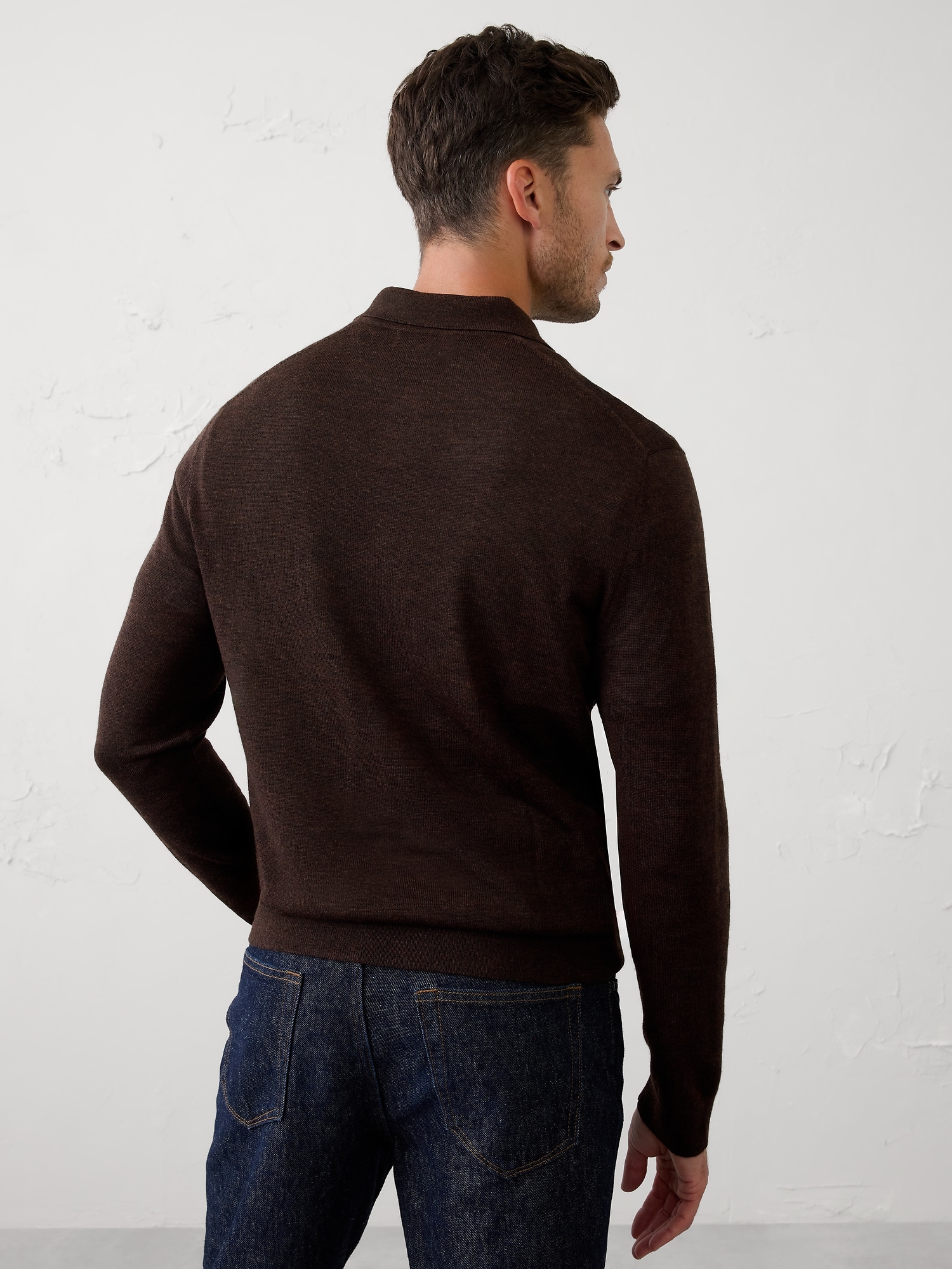 Image number 2 showing, MERINO WOOL POLO SWEATER