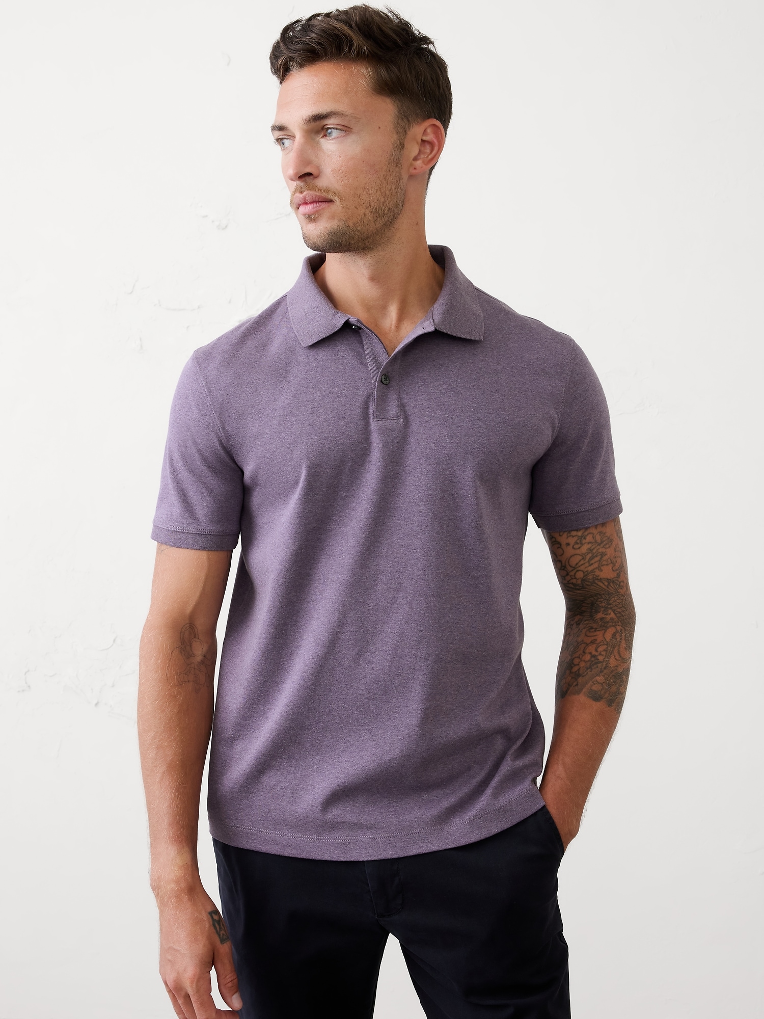 Luxe Touch Polo - Purple Heather