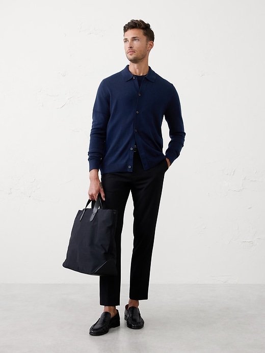 Merino Wool Button-Through Sweater Polo | Banana Republic Factory