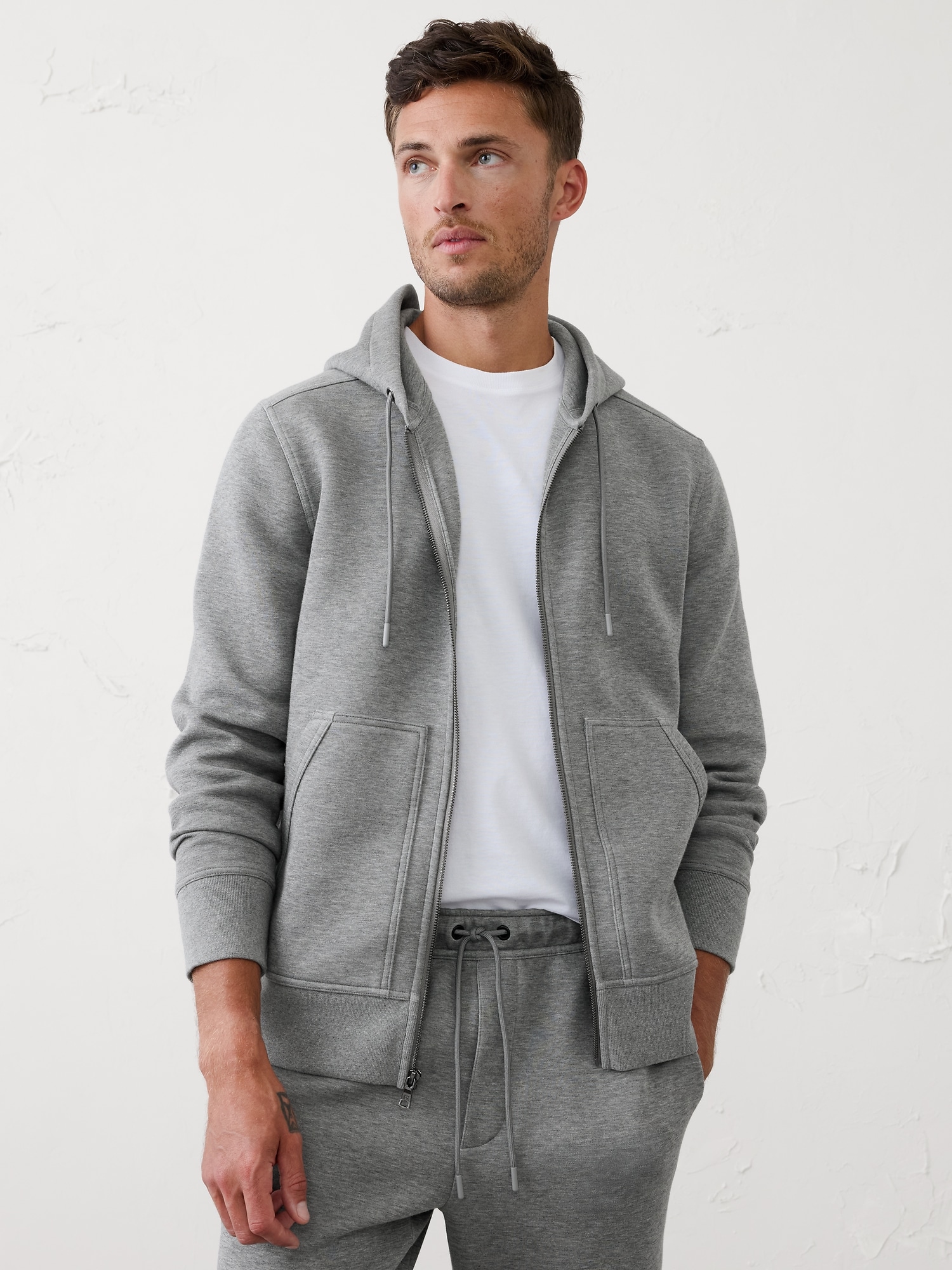 SCUBA ZIP HOODIE - Medium Heather Gray