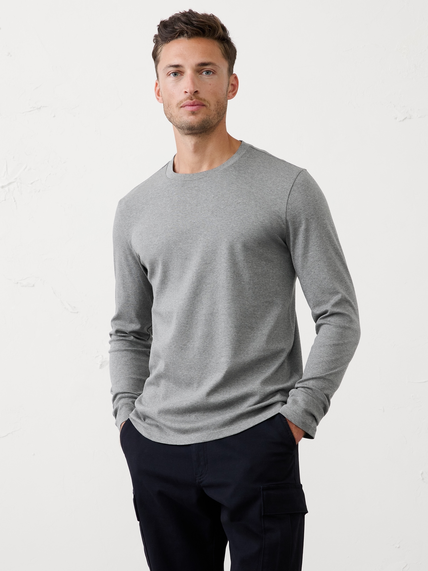 Luxe Touch Crew - Medium Heather Gray