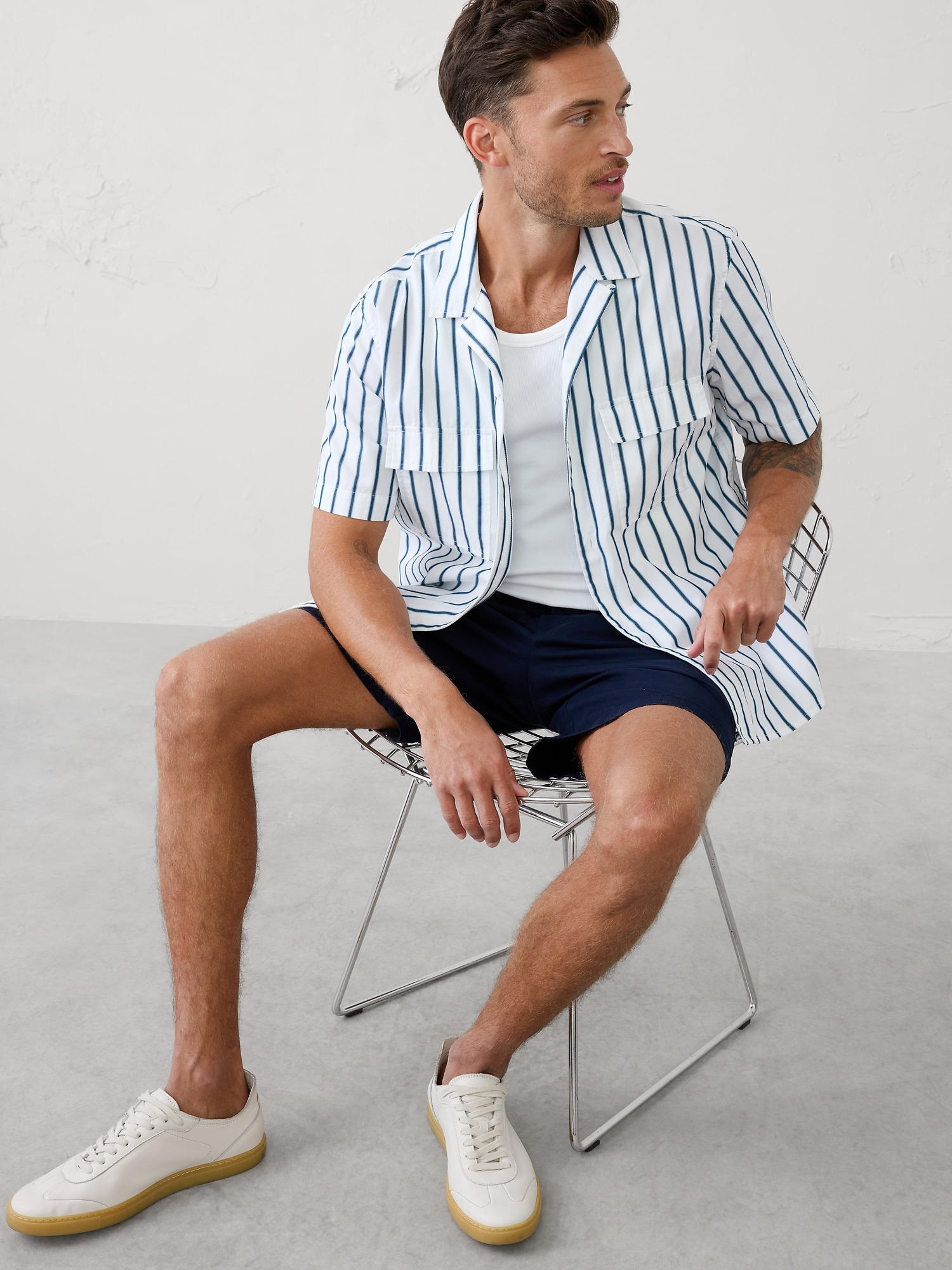 Poplin Resort Shirt - Summer Blues