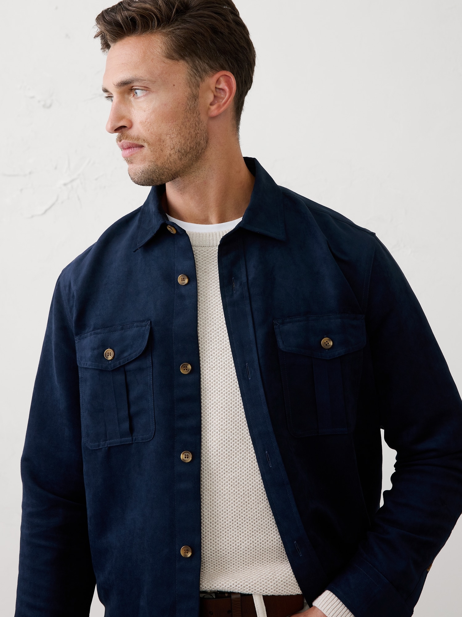 Image number 3 showing, Vegan Suede Overshirt