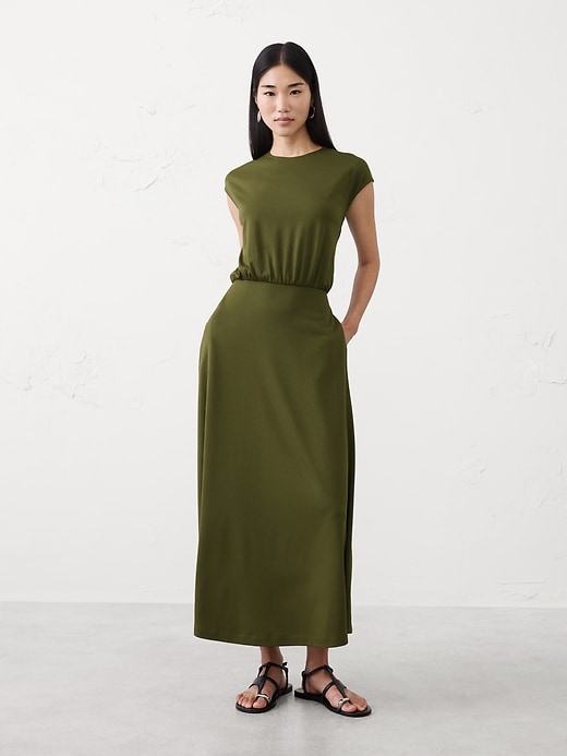 Knit Ponte Midi Dress Banana Republic Factory