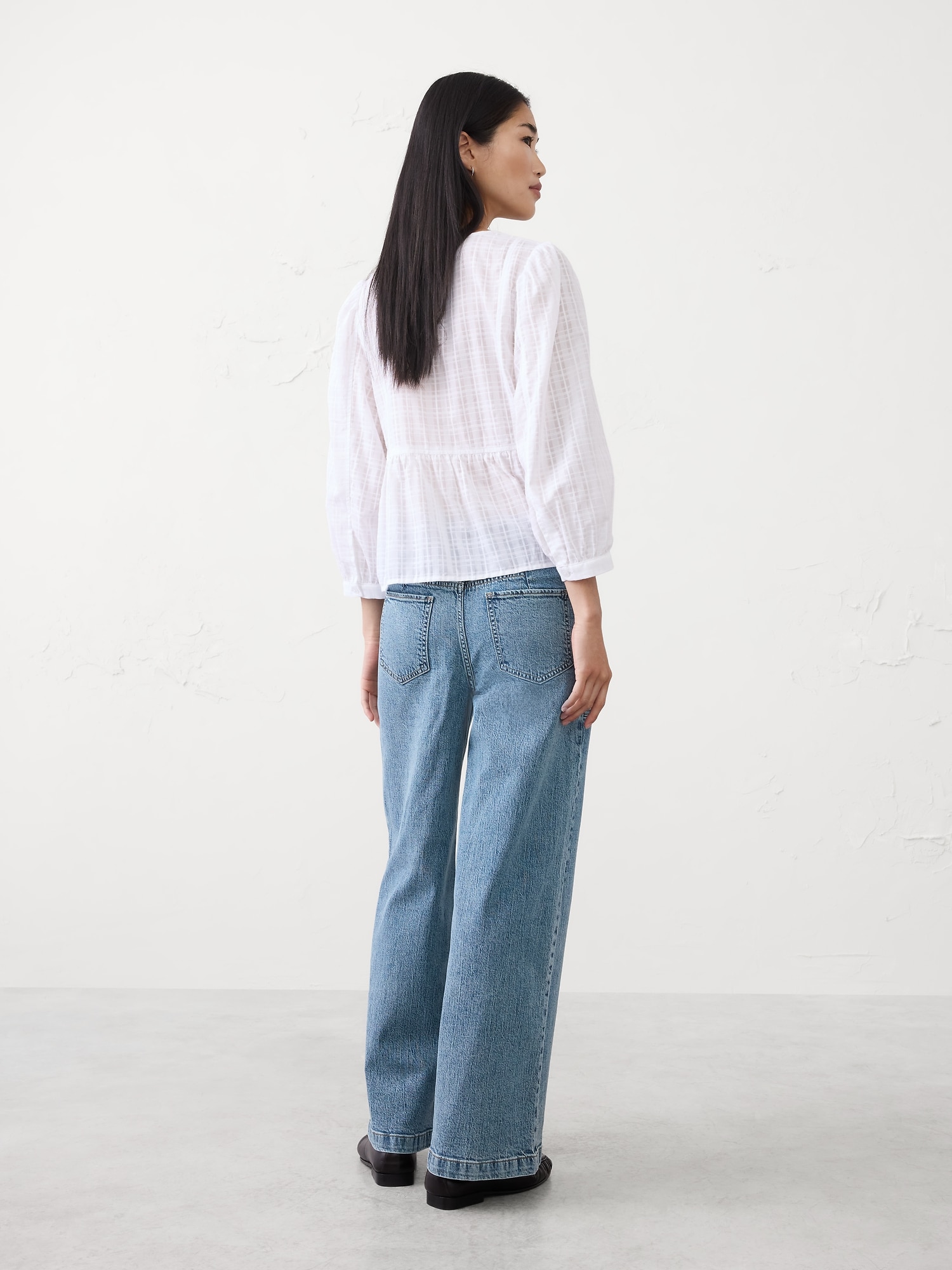 Image number 2 showing, WIDE-LEG HIGH-RISE UTILITY JEAN