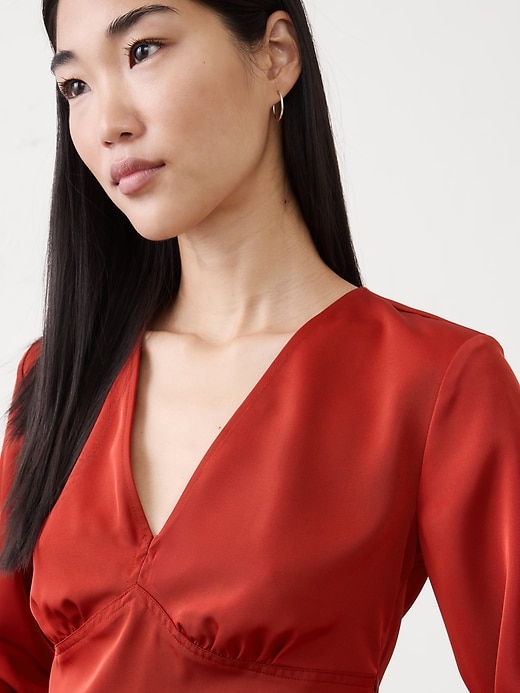 Silky V-Neck Top