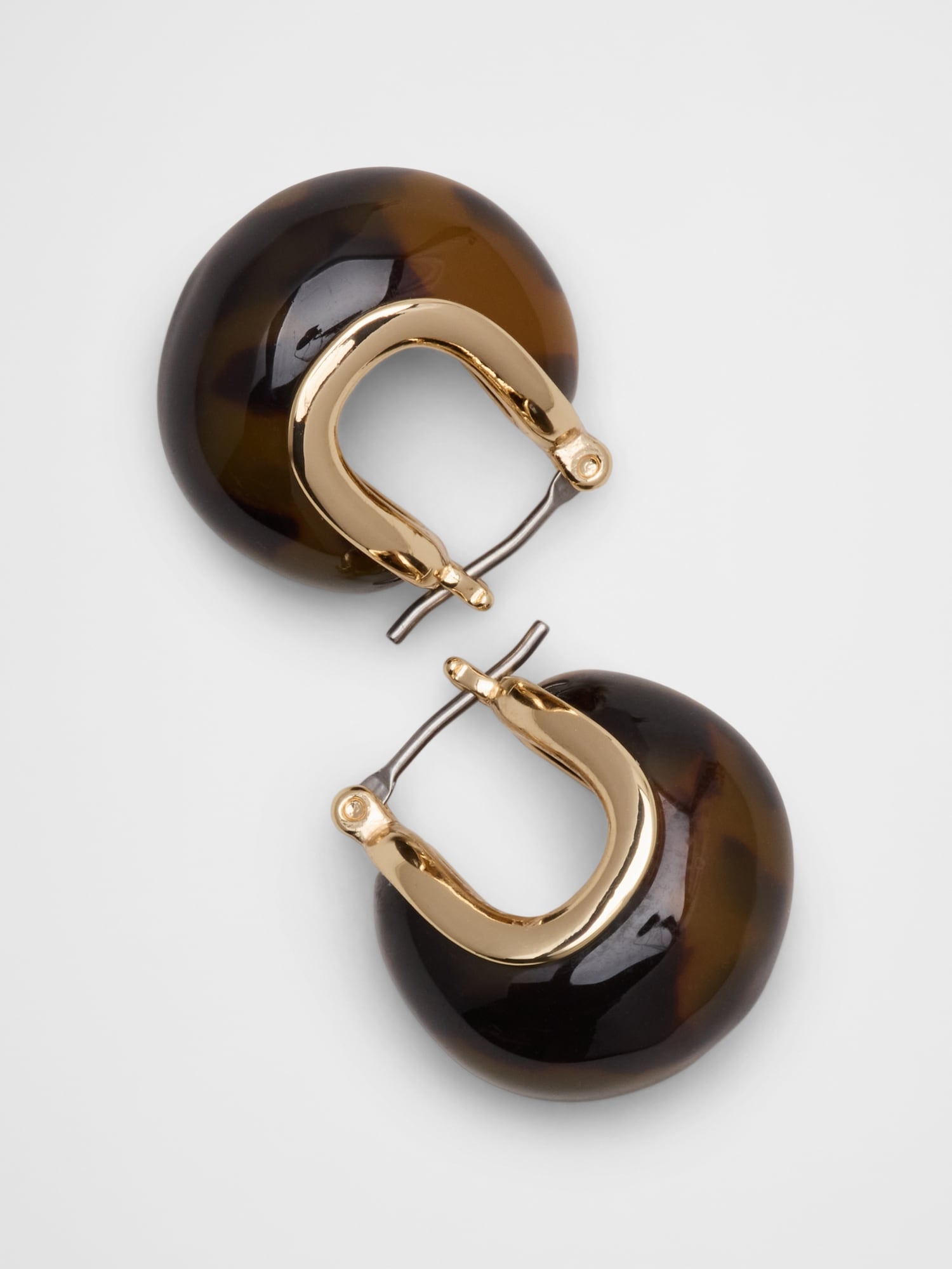 Image number 2 showing, Resin Chunky Mini Huggie Earrings