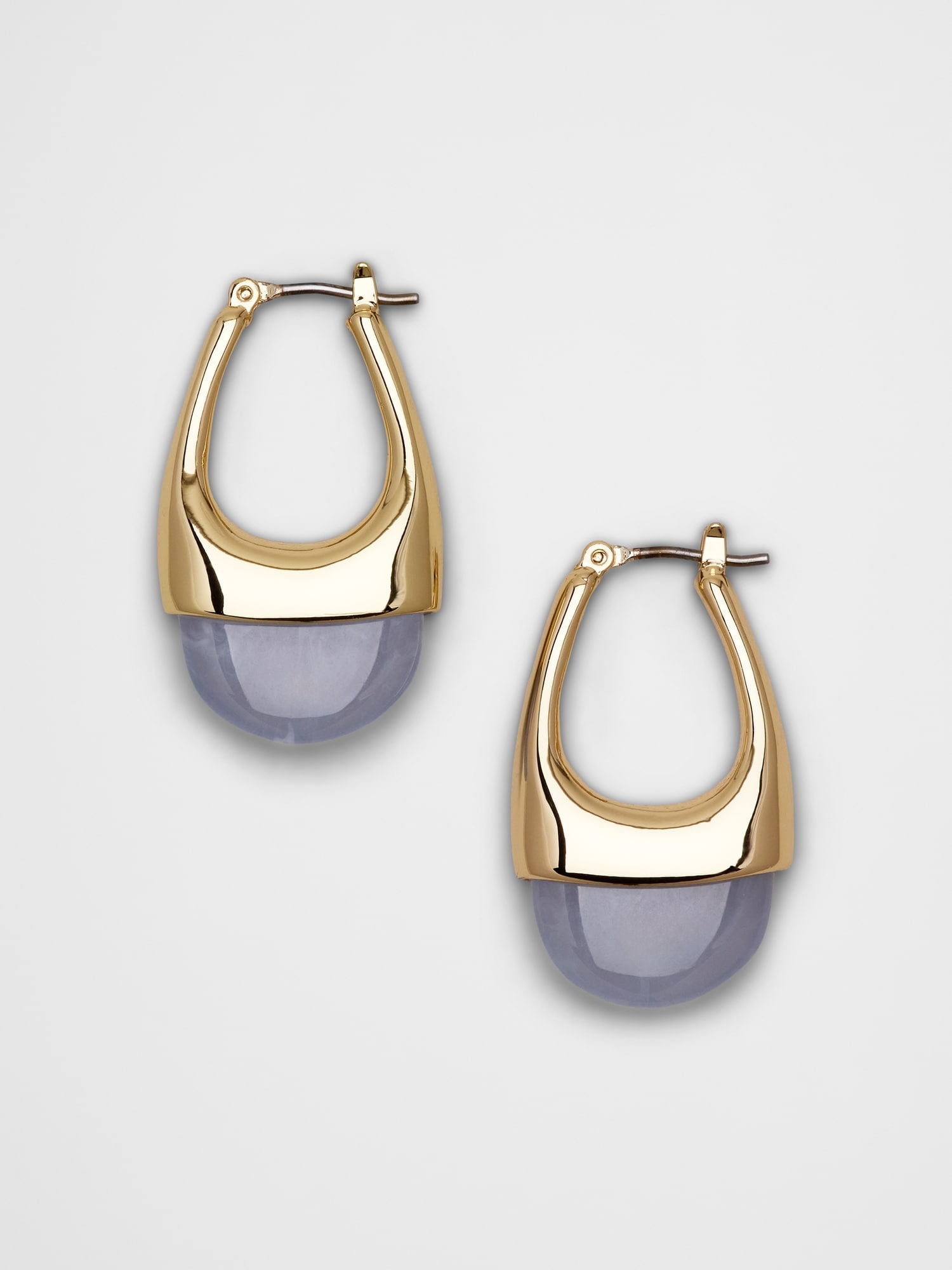 Image number 1 showing, Resin Metal Mixed Drop Hoop Earrings