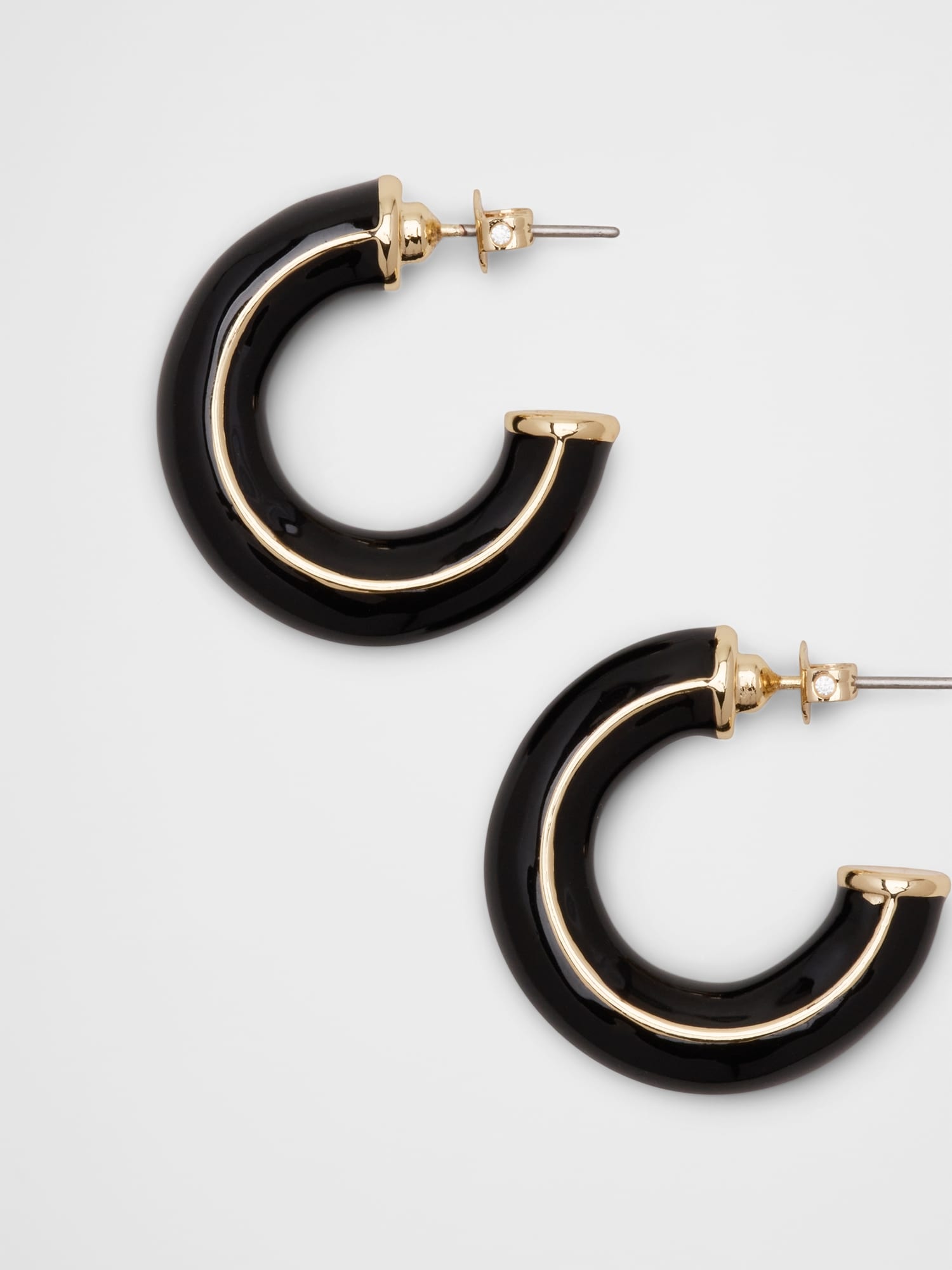 Image number 1 showing, Resin Metal Mix Hoop Earrings