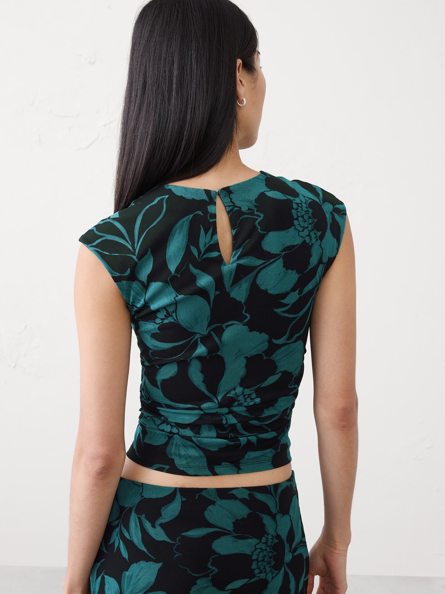 Image number 2 showing, Side Shirred Mesh Top