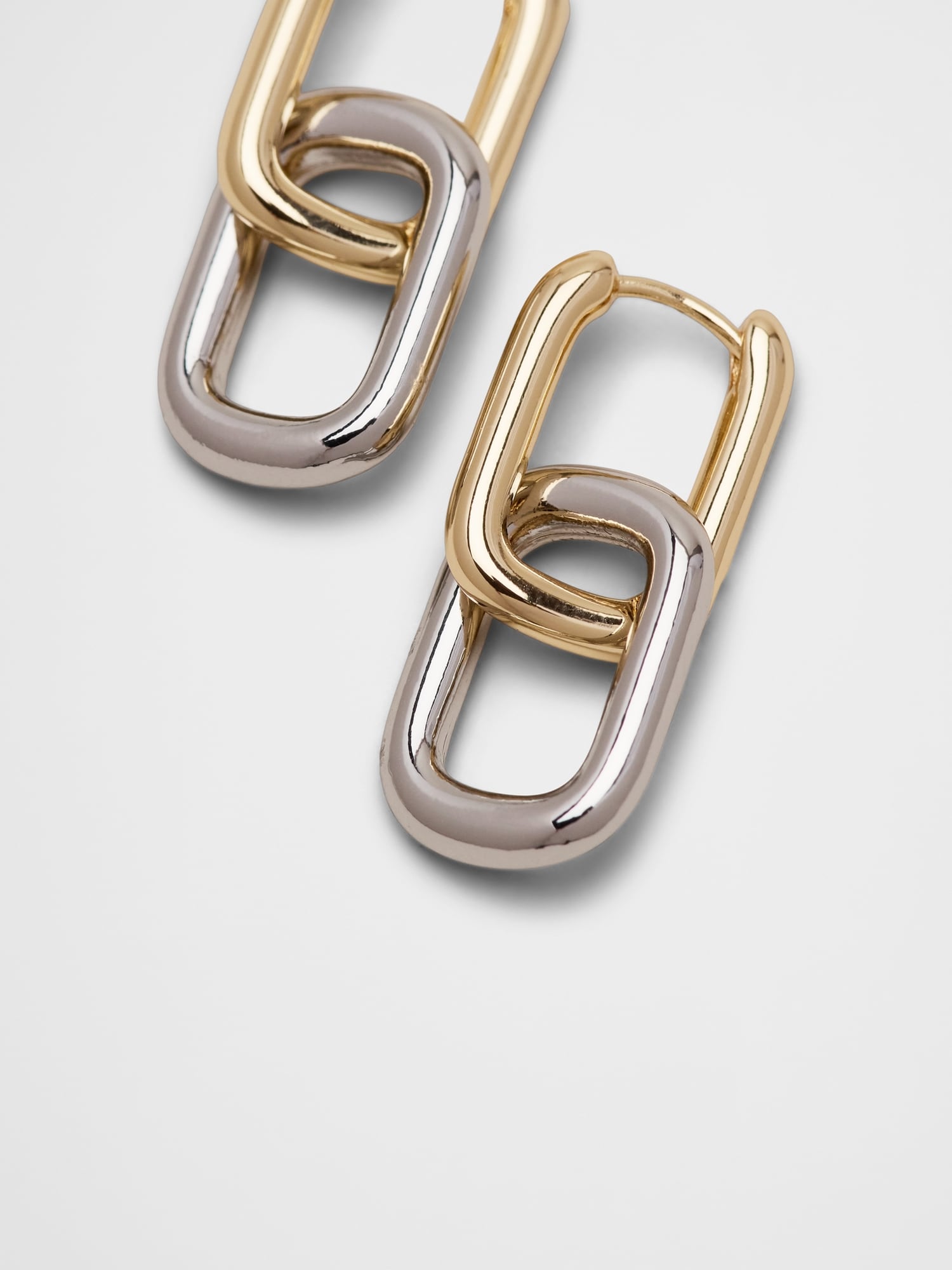 Image number 2 showing, Mixed Metal Interlock Paperclip Earrings
