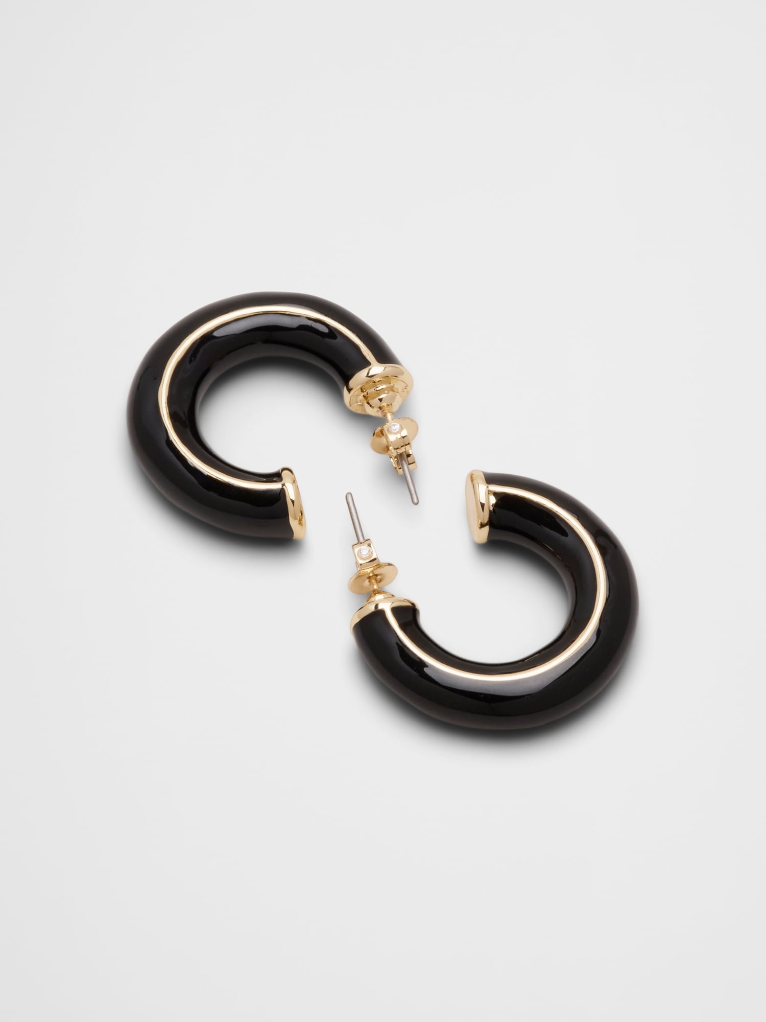 Image number 2 showing, Resin Metal Mix Hoop Earrings