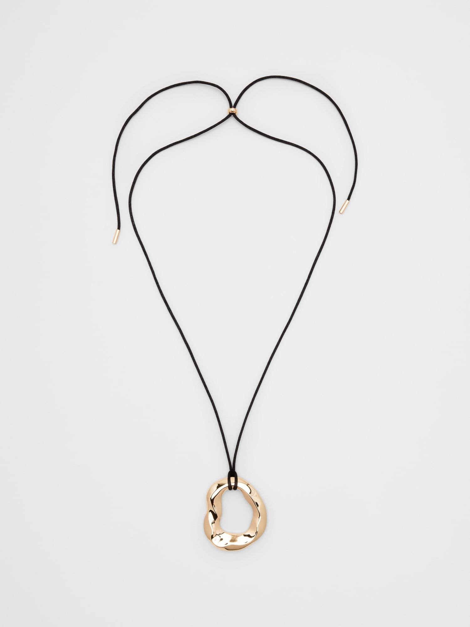 Corded Organic Pendant Necklace - Gold