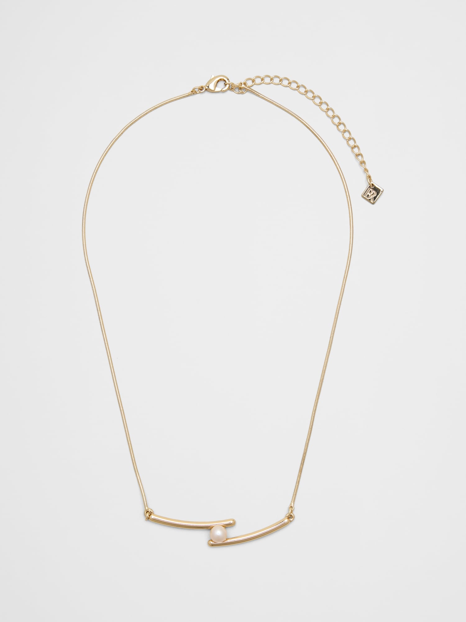 Bar Pearl Necklace - Gold