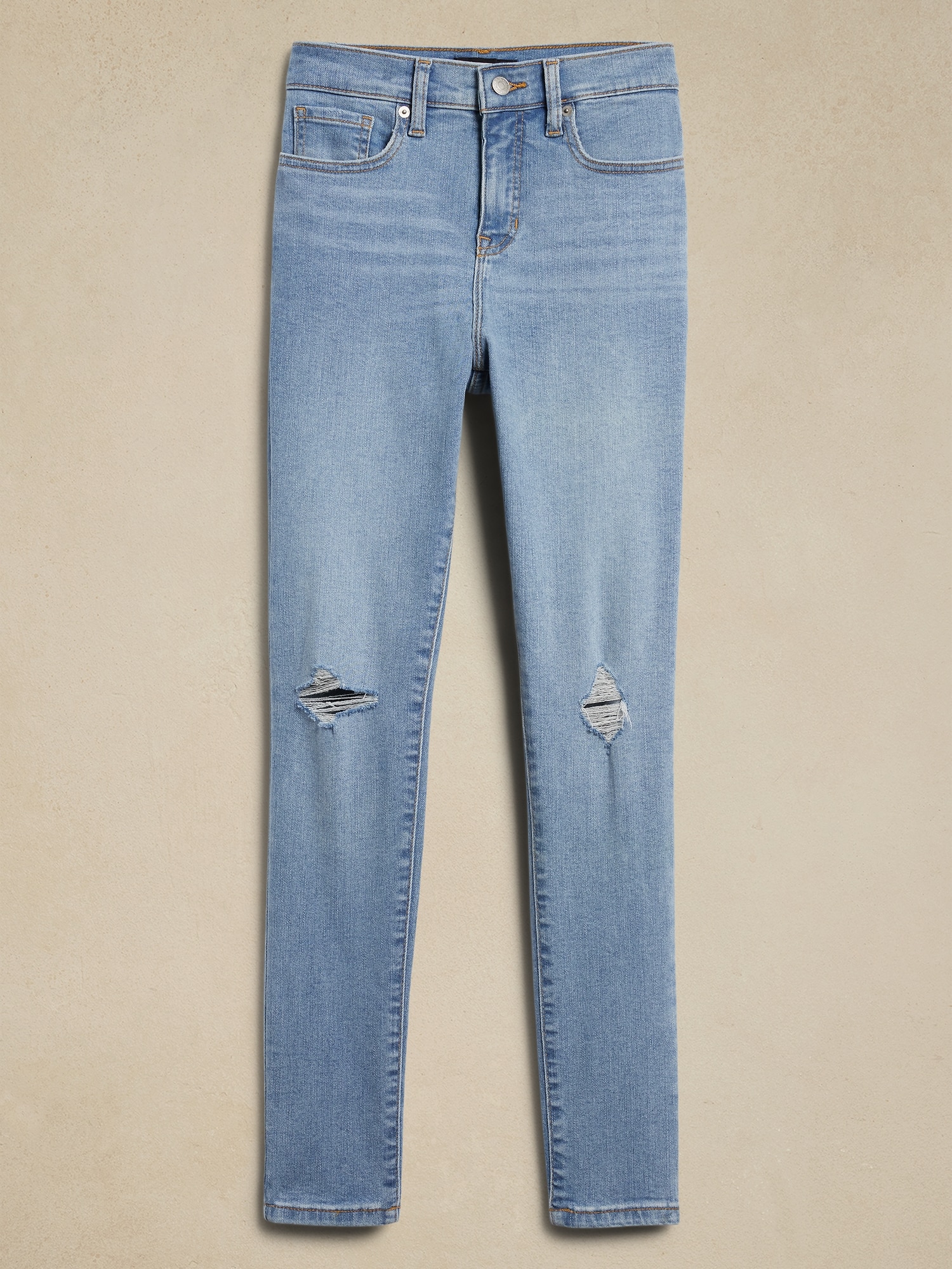 High-Rise Skinny Destructed Jean - Light Wash