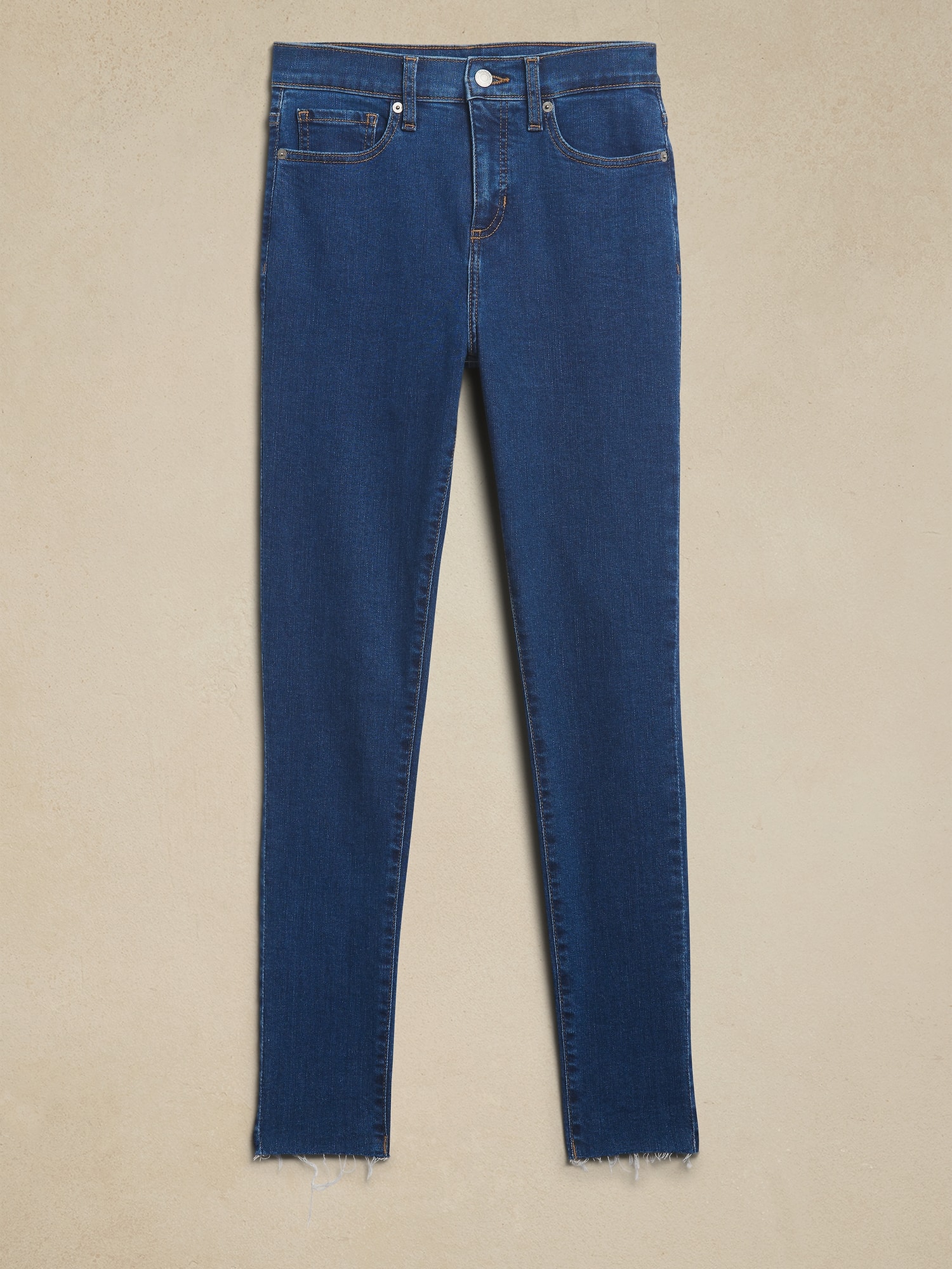 High-Rise Skinny Raw-Hem Jean