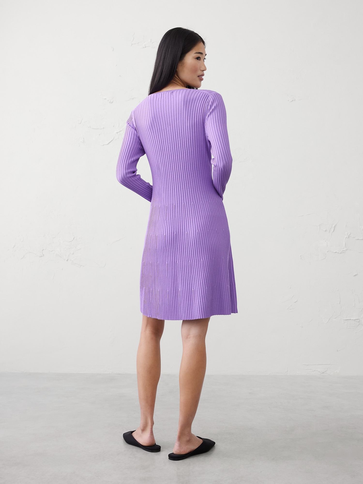 Image number 2 showing, RIBBED KNIT MINI DRESS