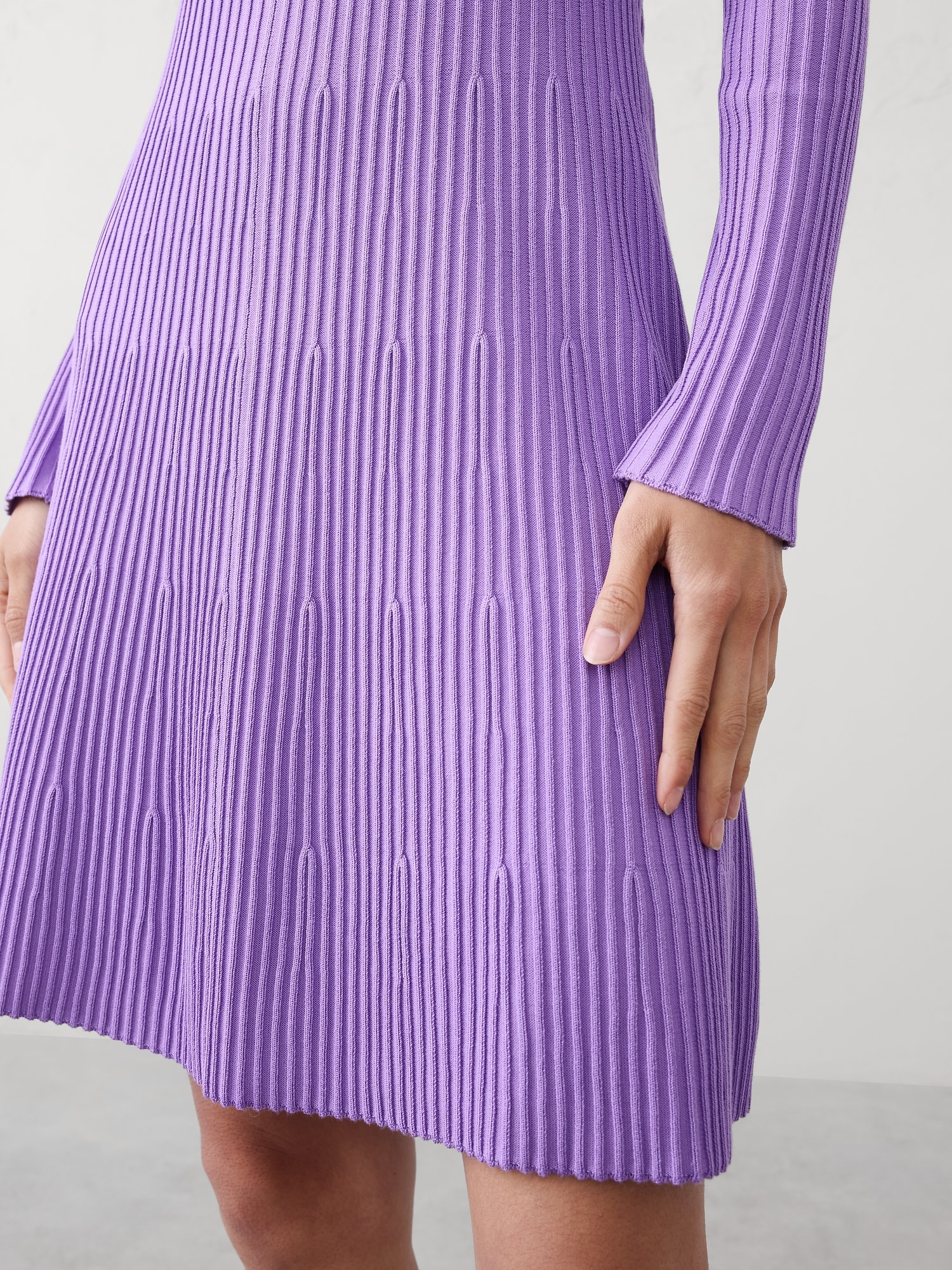 Image number 3 showing, RIBBED KNIT MINI DRESS